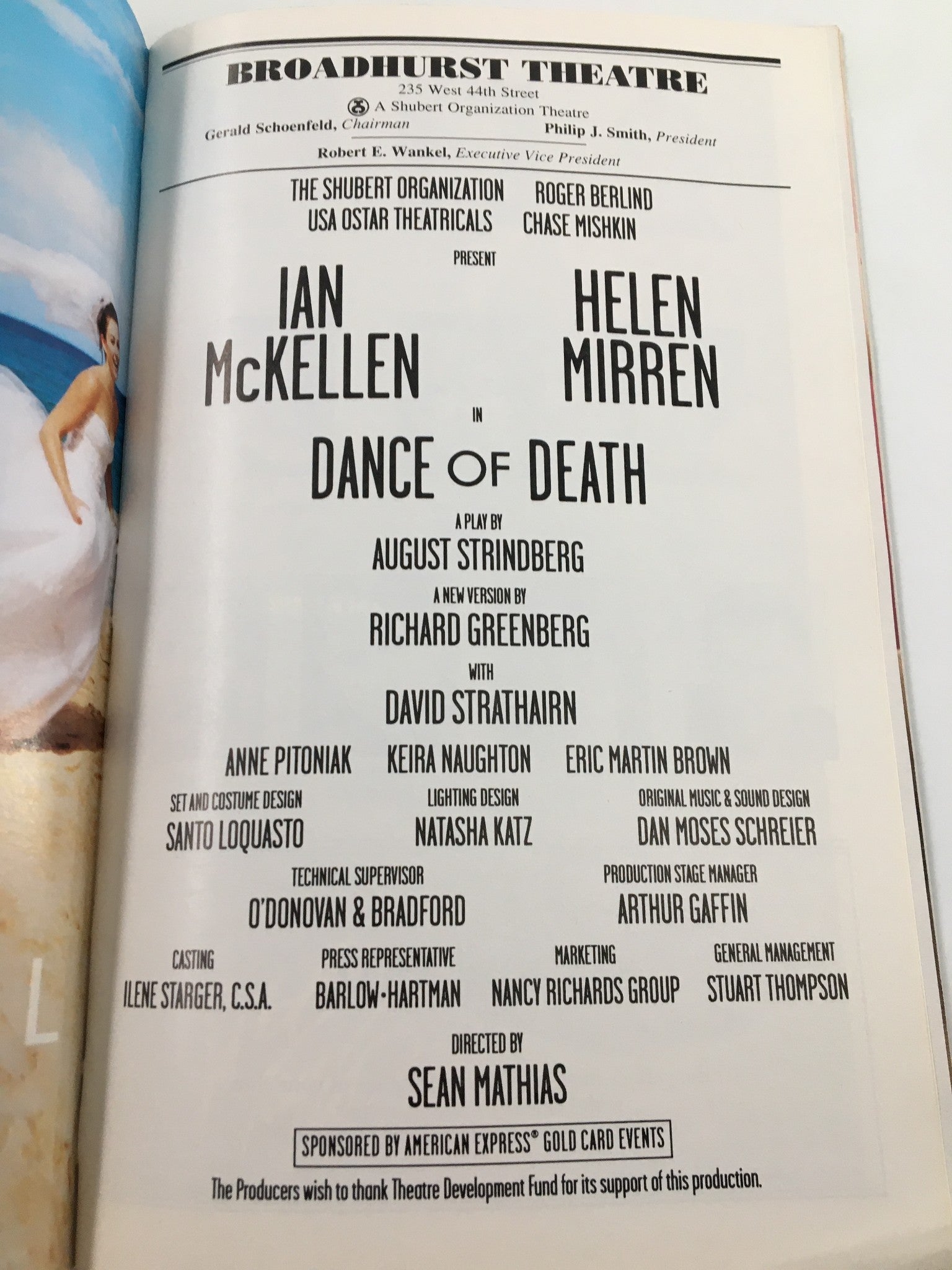 2001 Playbill Broadhurst Theatre Ian McKellen, Helen Mirren in Dance of Death