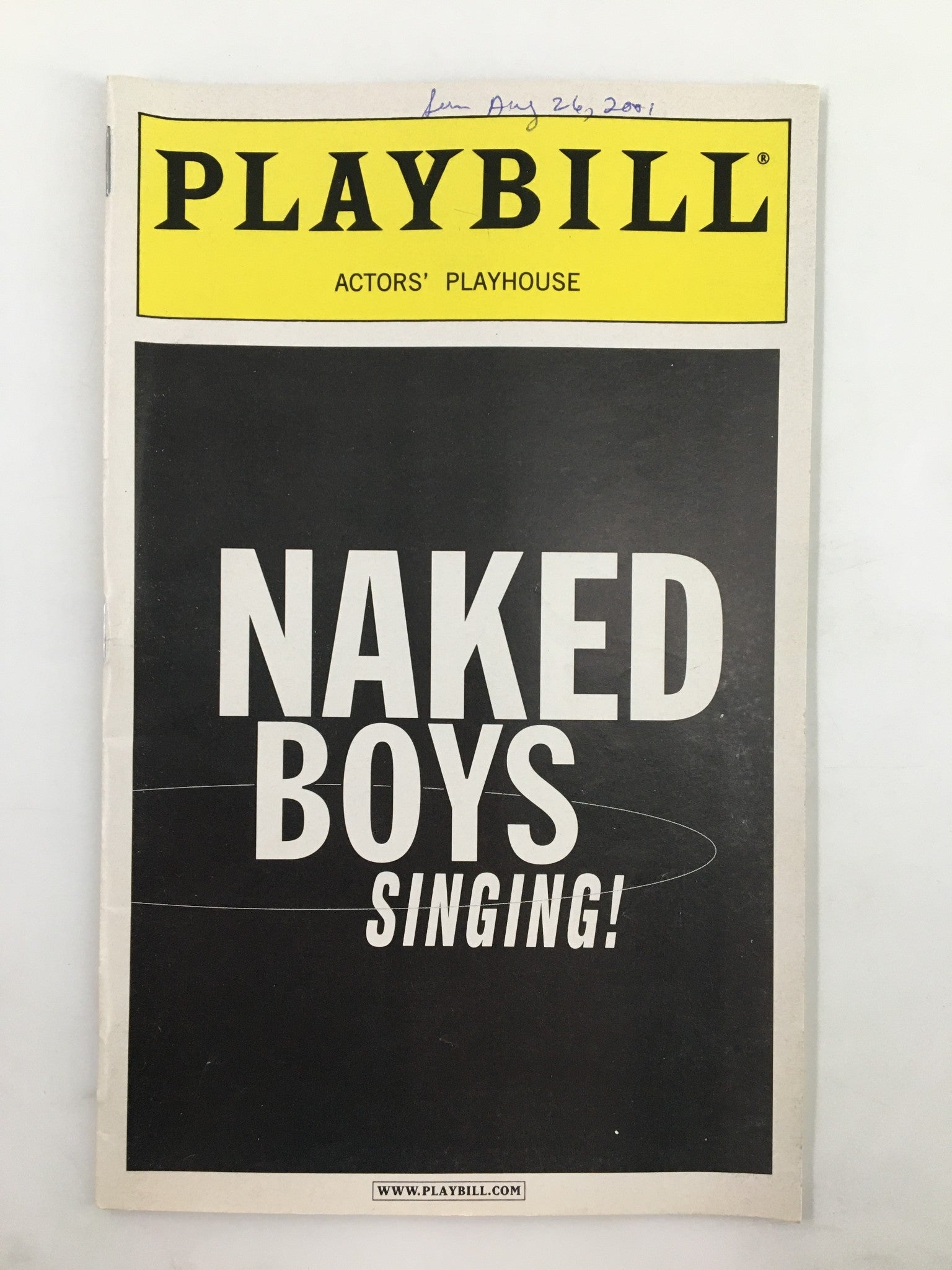 2001 Playbill The Actors' Playhouse Tom Gualtieri in Naked Boys Singing