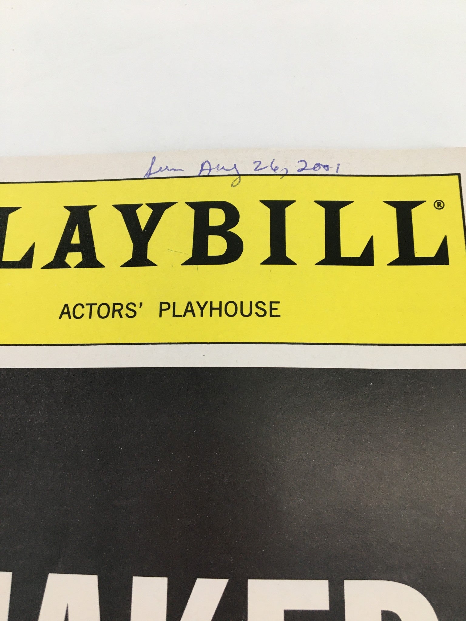 2001 Playbill The Actors' Playhouse Tom Gualtieri in Naked Boys Singing