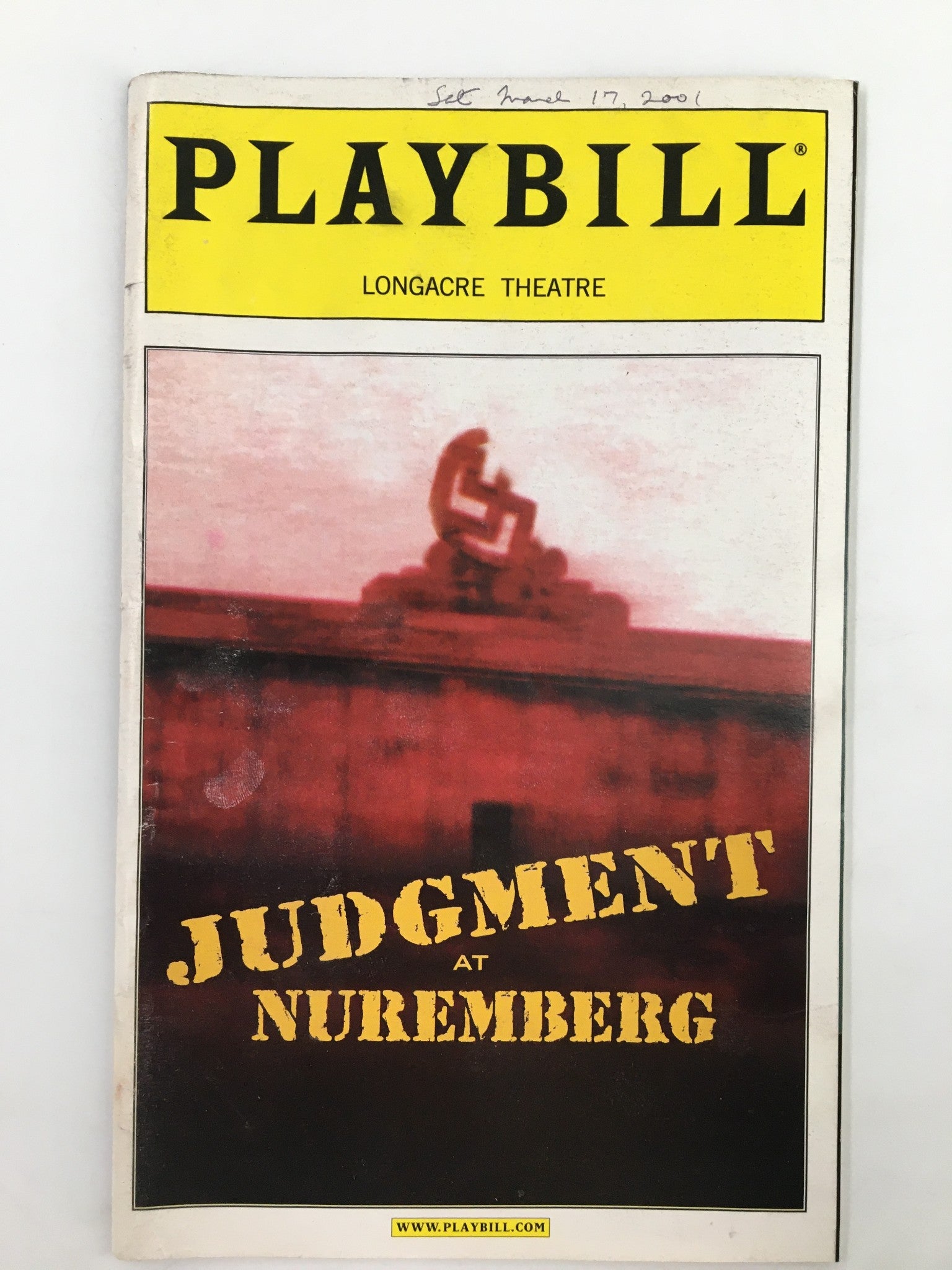 2001 Playbill National Actors Theatre Michael Hayden in Judgement at Numbering