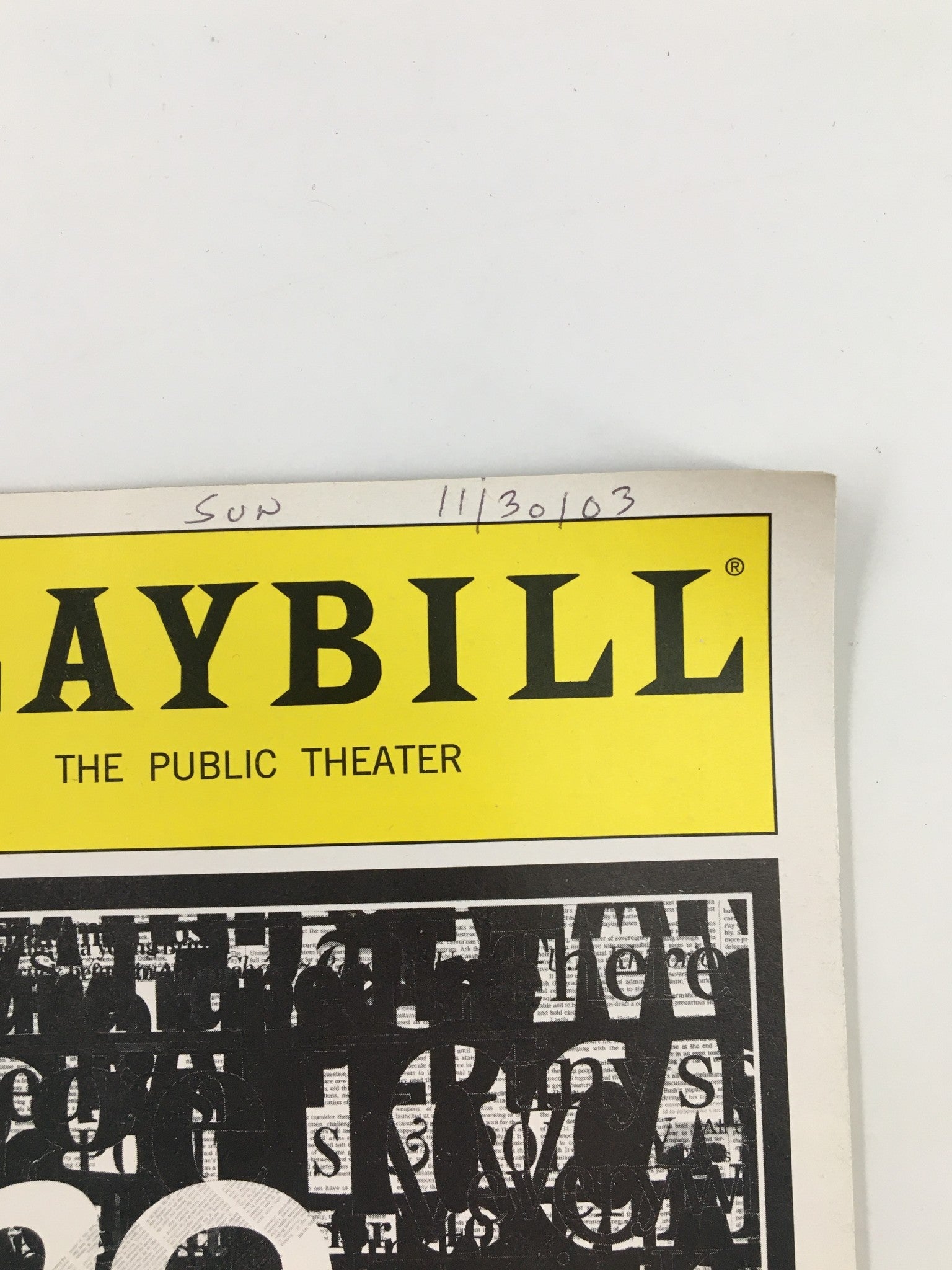 2003 Playbill The Public Theater The Story by Tracey Scott Wilson