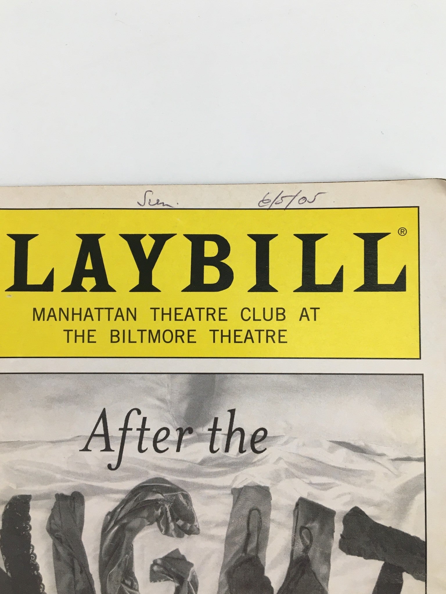 2005 Playbill Biltmore Theatre After the Night and the Music by Elaine May