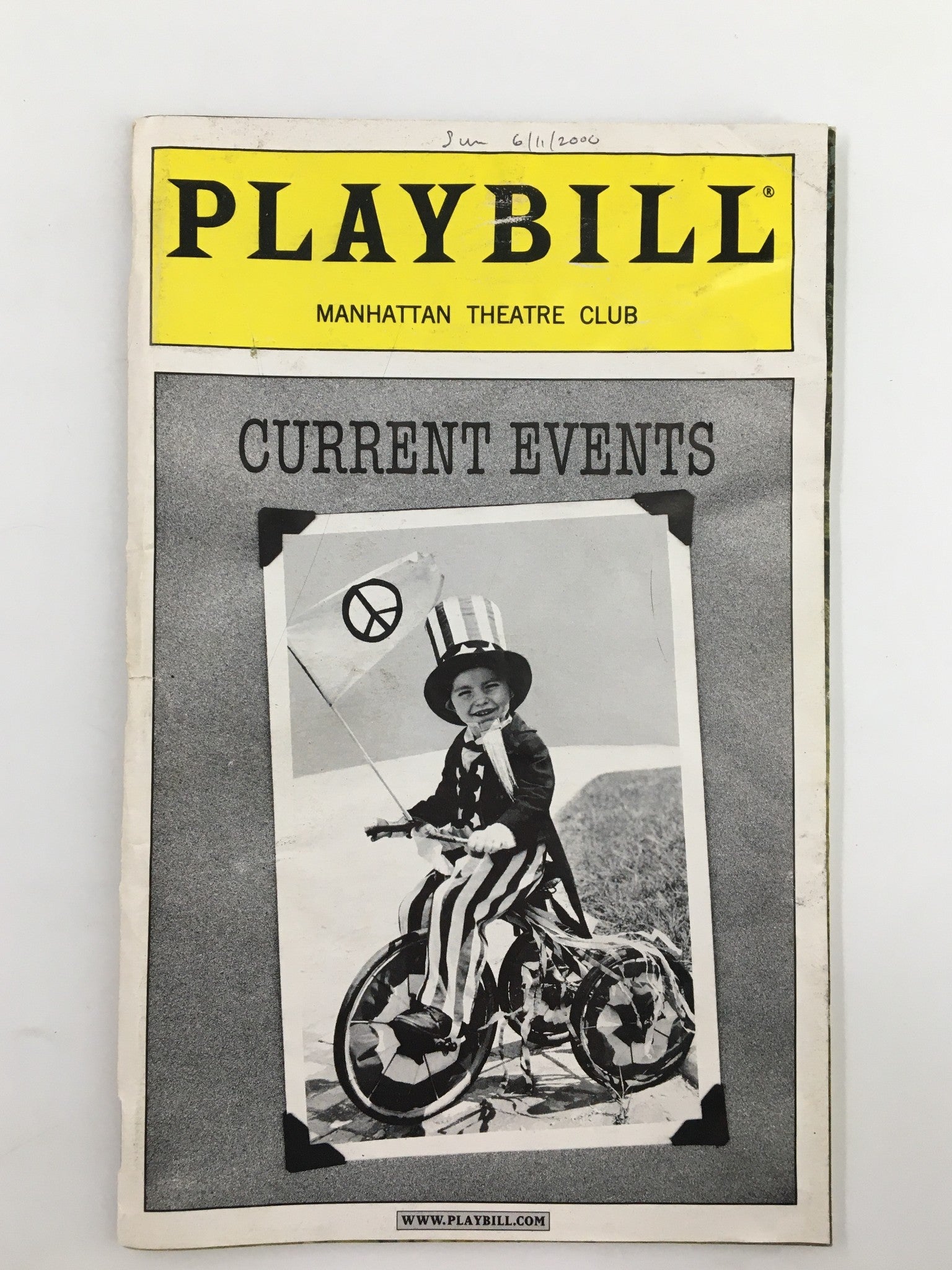 2000 Playbill Manhattan Theatre Club Current Events by David Marshall Grant