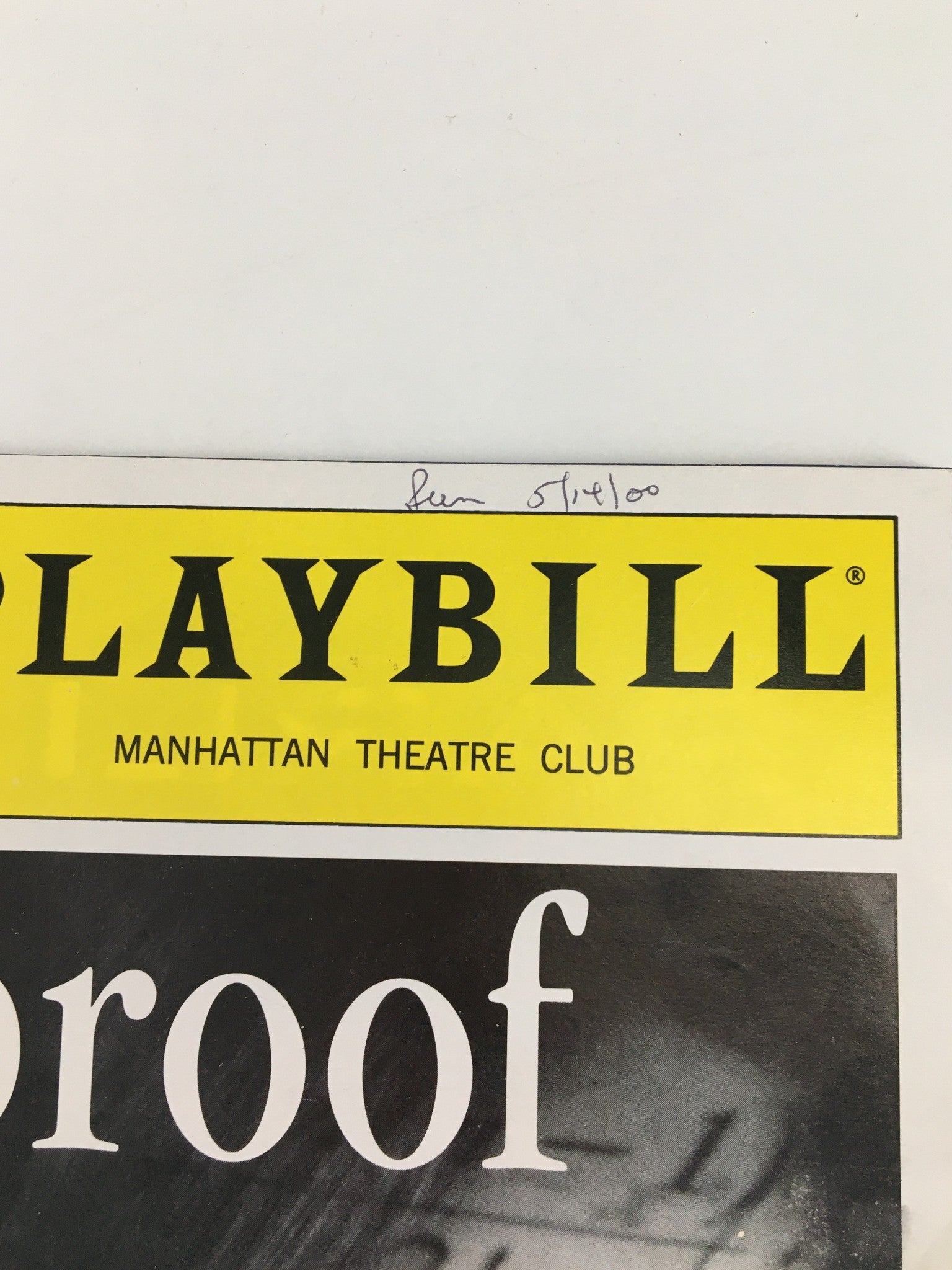 2000 Playbill Manhattan Theatre Club Larry Bryggman in Proof by David Auburn