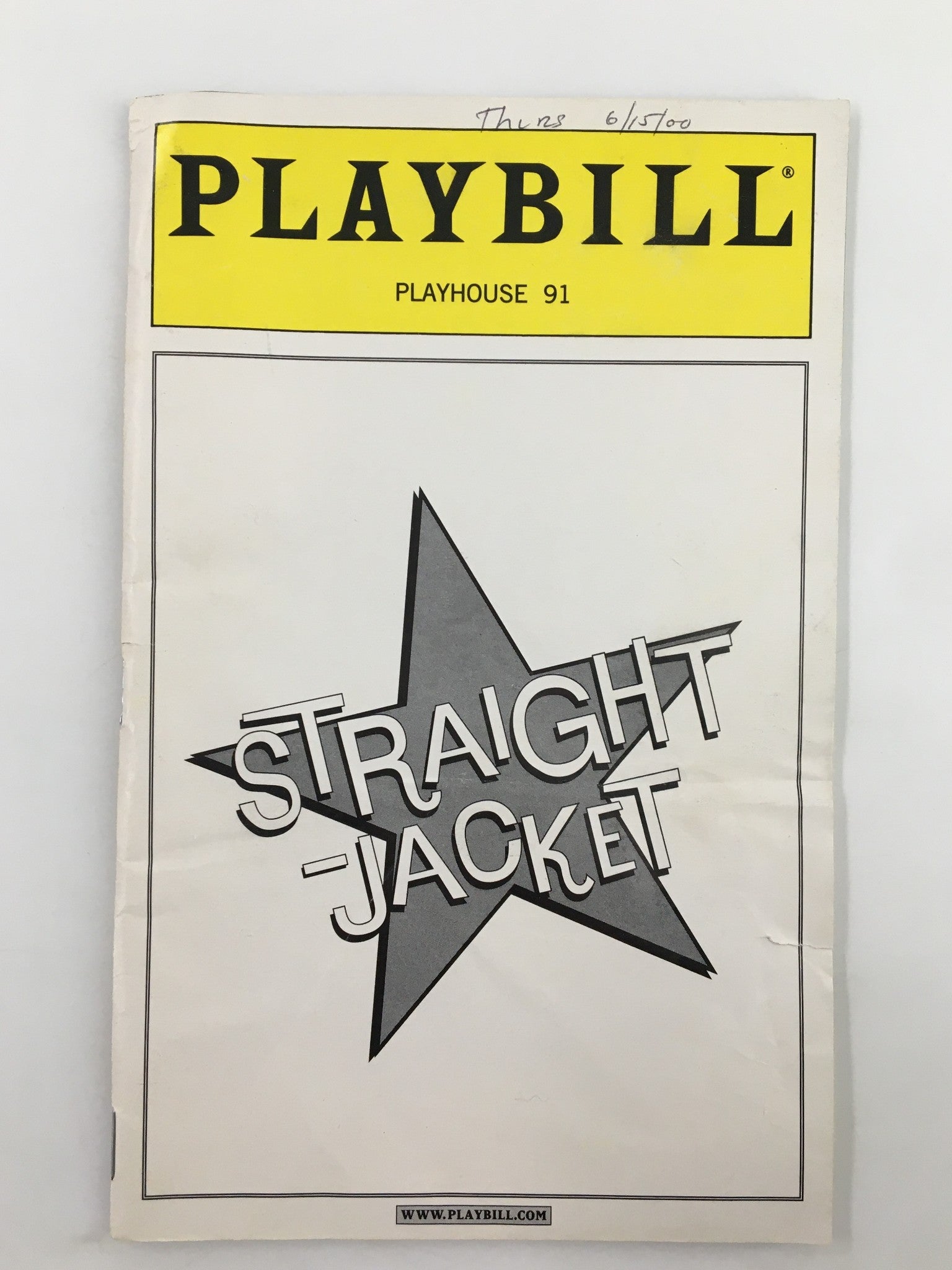 2000 Playbill Playhouse 91 Stevie Ray Dallimore in Straight Jacket