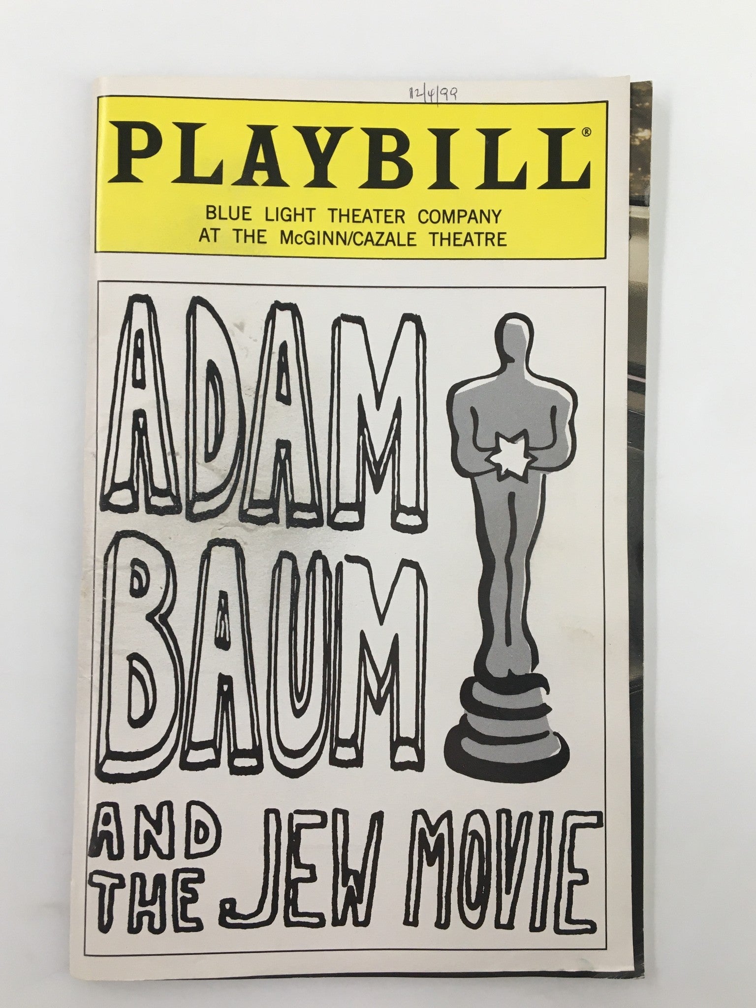 1999 Playbill Blue Light Theater Co. Adam Baum and The Jew Movie by D. Goldfarb