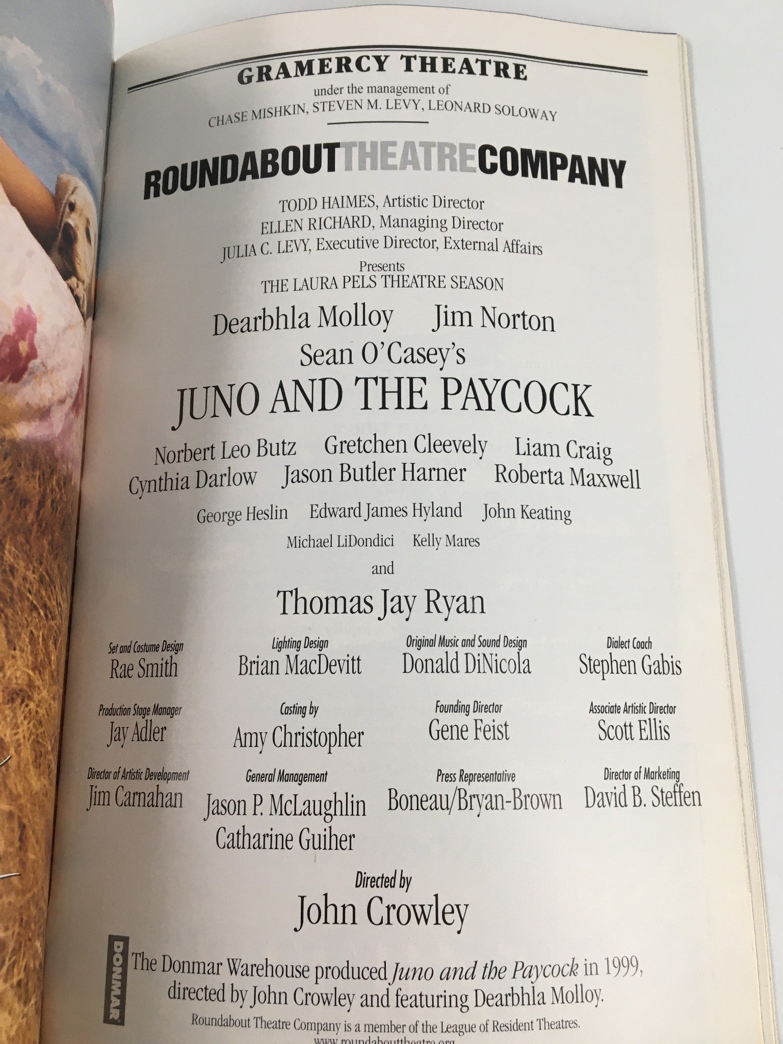 2000 Playbill Gramercy Theatre Dearbhla Molloy in Juno and The Paycock