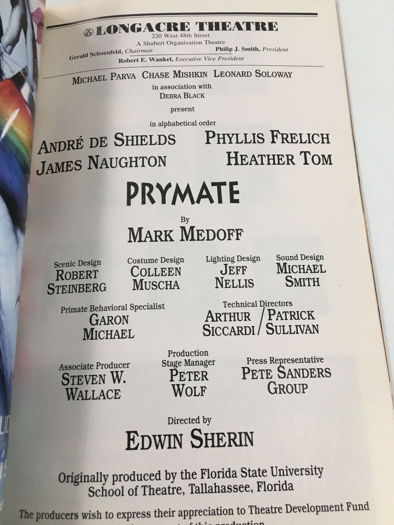 2004 Playbill Longacre Theatre Andre de Shields, Heather Tom in Prymate