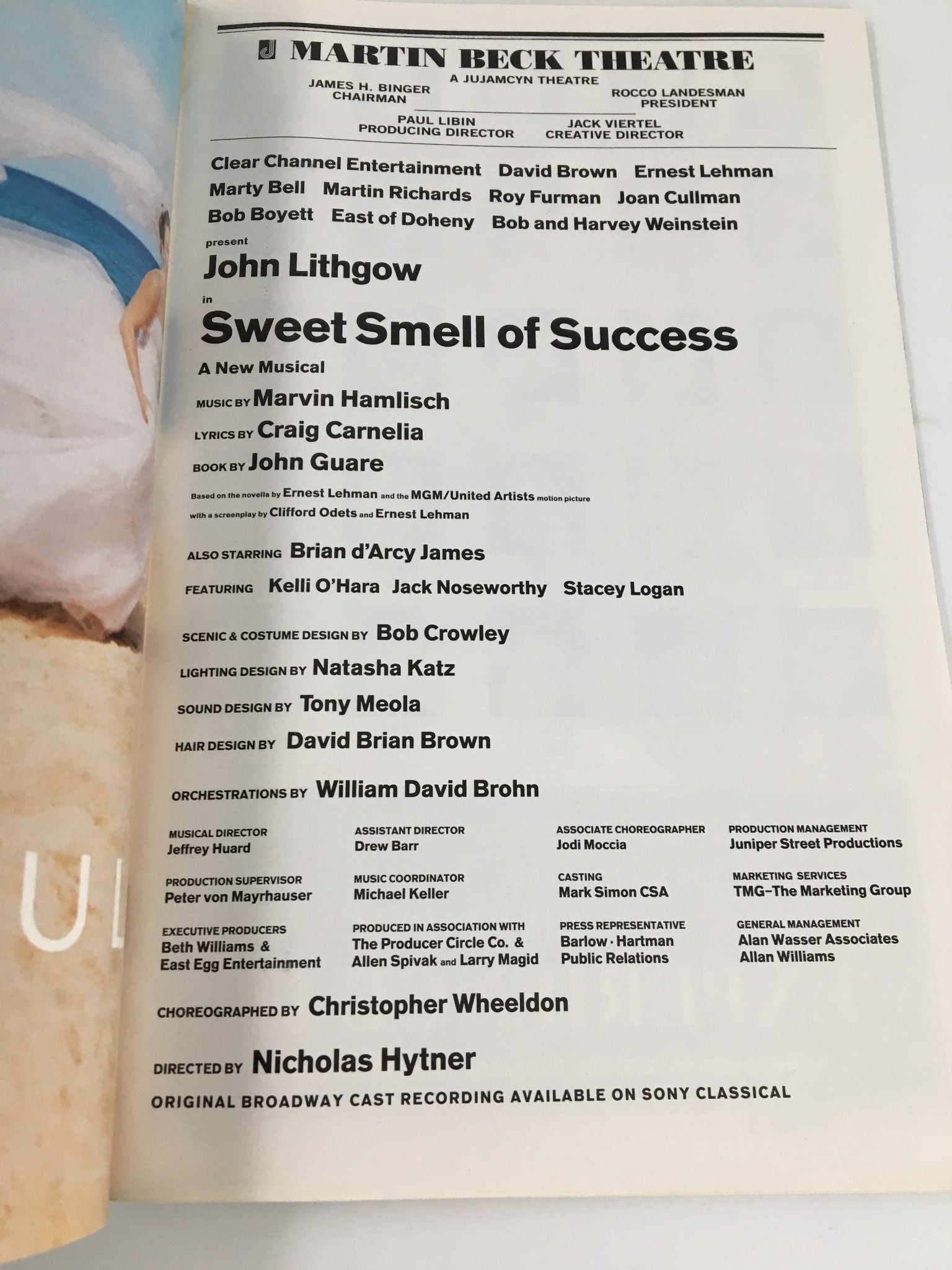 2002 Playbill Martin Beck Theatre John Lithgow in Sweet Smell of Success