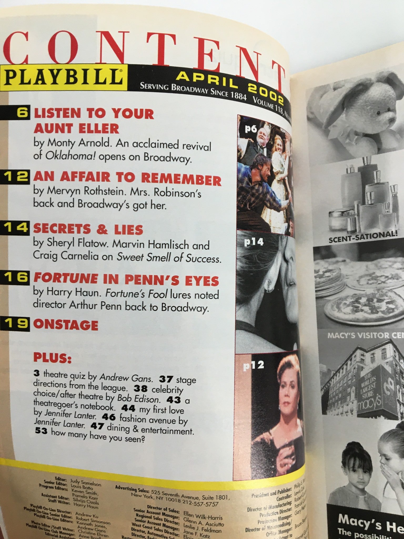 2002 Playbill Lyceum Theatre Elizabeth Franz in Morning's at Seven