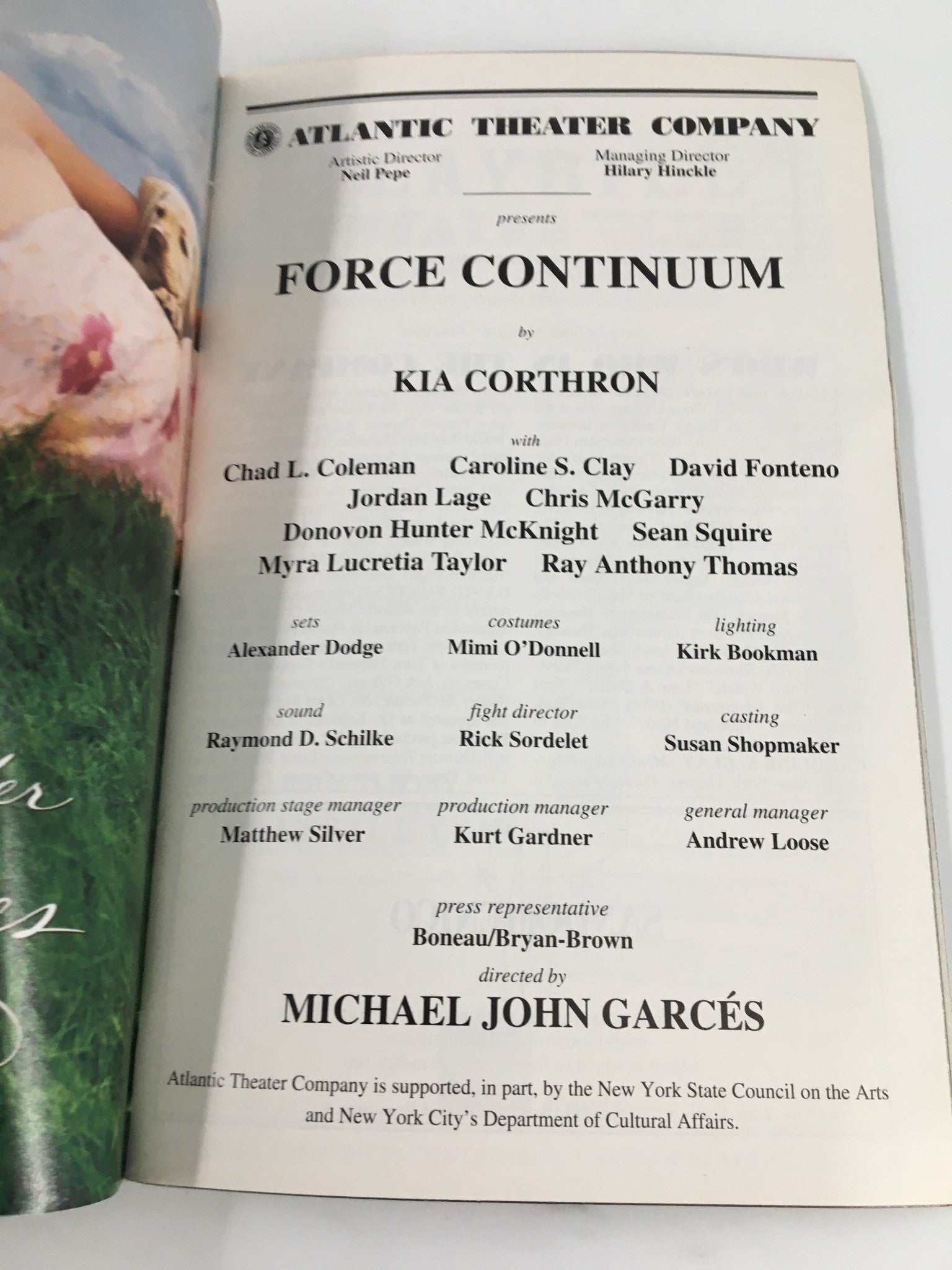 2001 Playbill Atlantic Theater Company Chad Coleman in Force Continuum