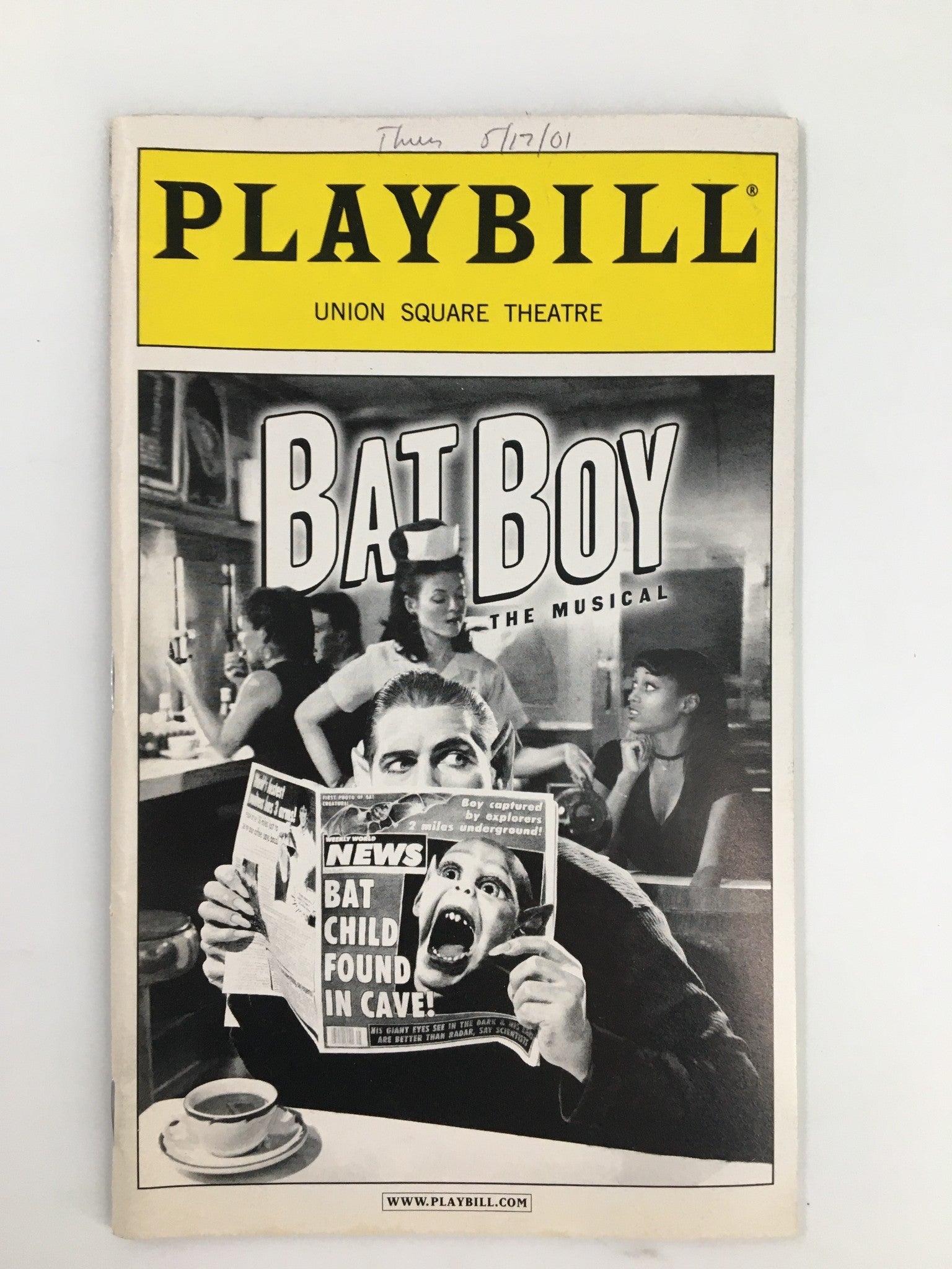 2001 Playbill Union Square Theatre Kaitlin Hopkins, Sean McCourt in Bat Boy