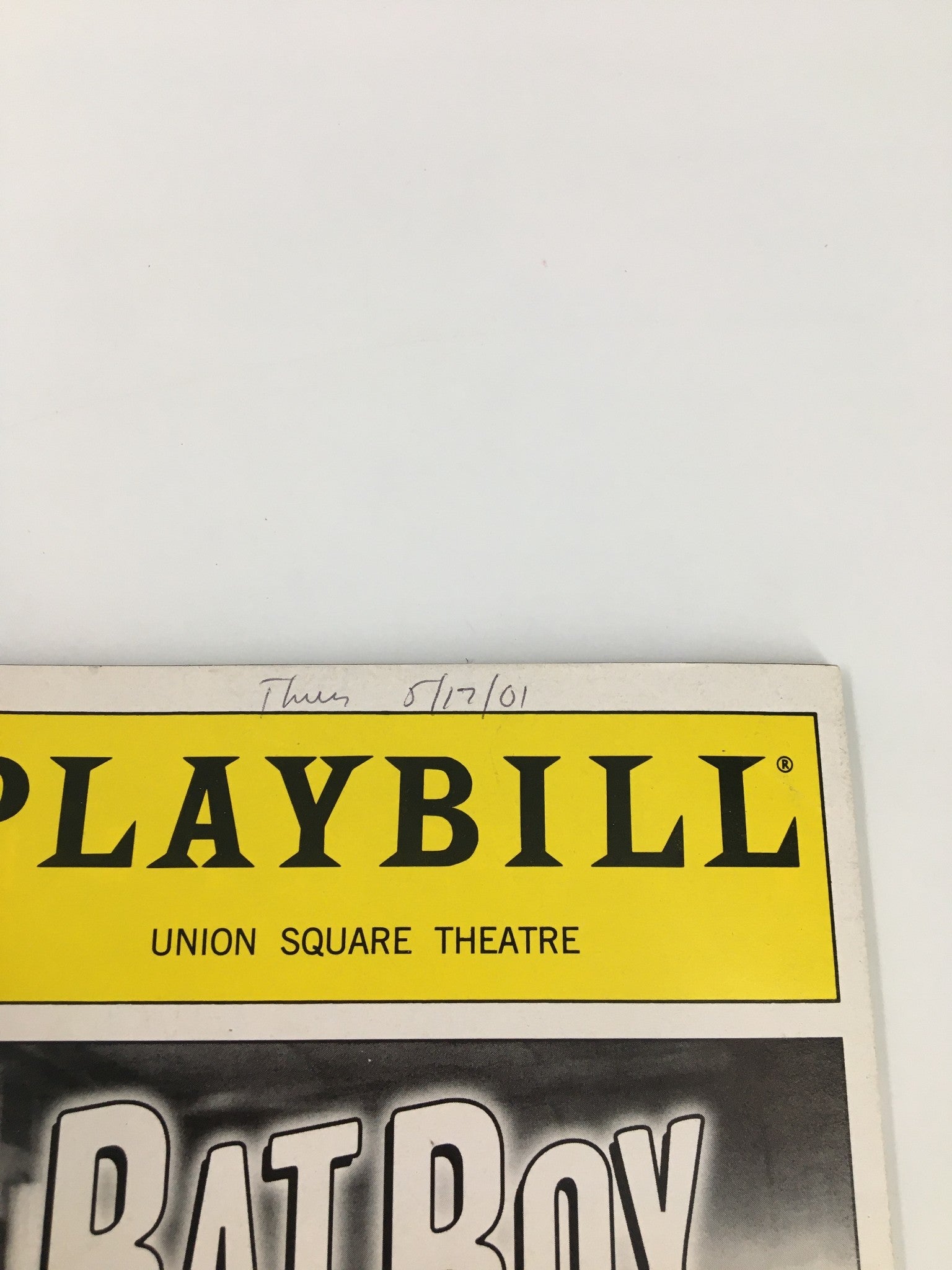 2001 Playbill Union Square Theatre Kaitlin Hopkins, Sean McCourt in Bat Boy