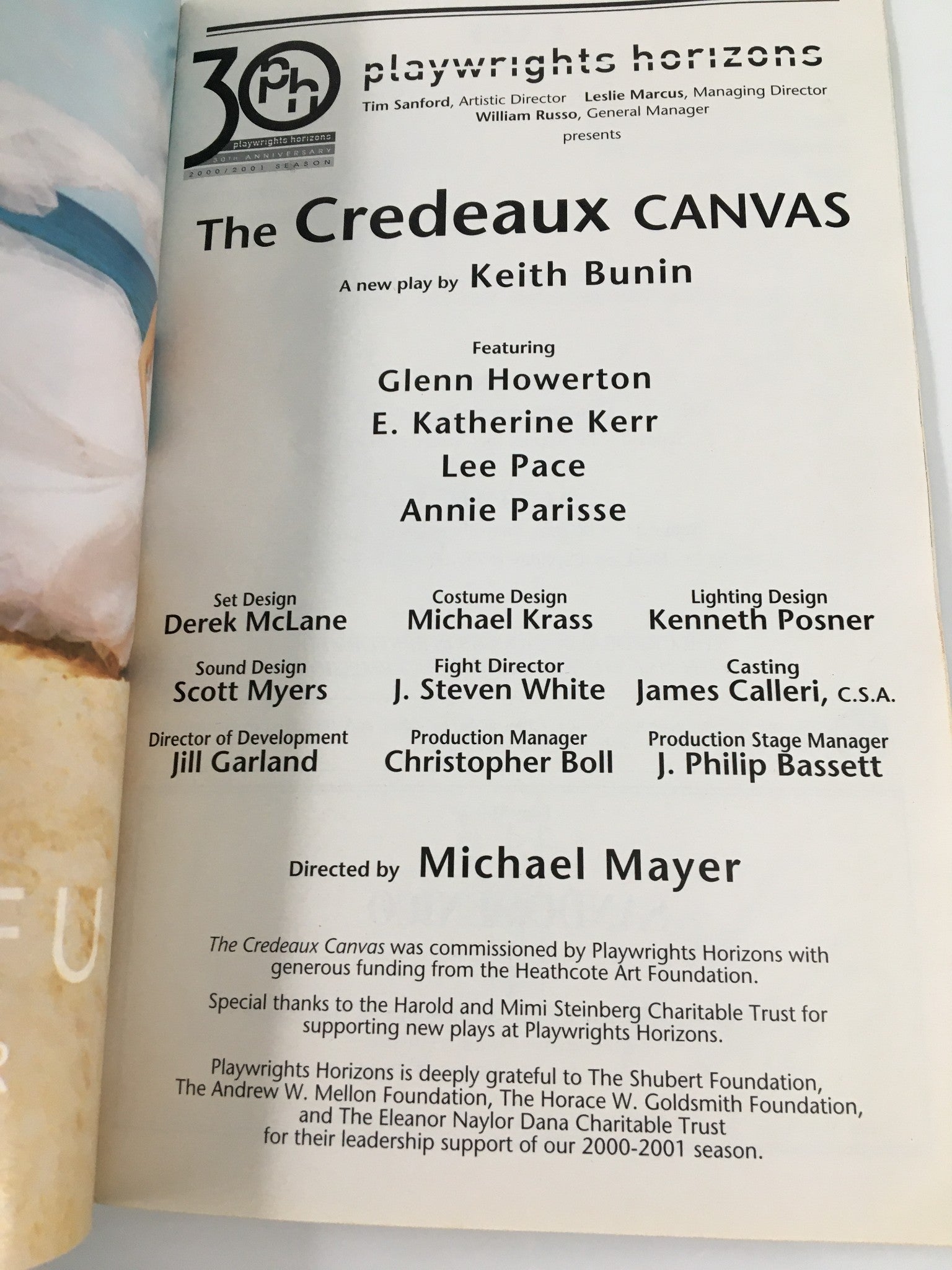 2001 Playbill Playwright Horizons Glenn Howerton in The Credeaux Canvas