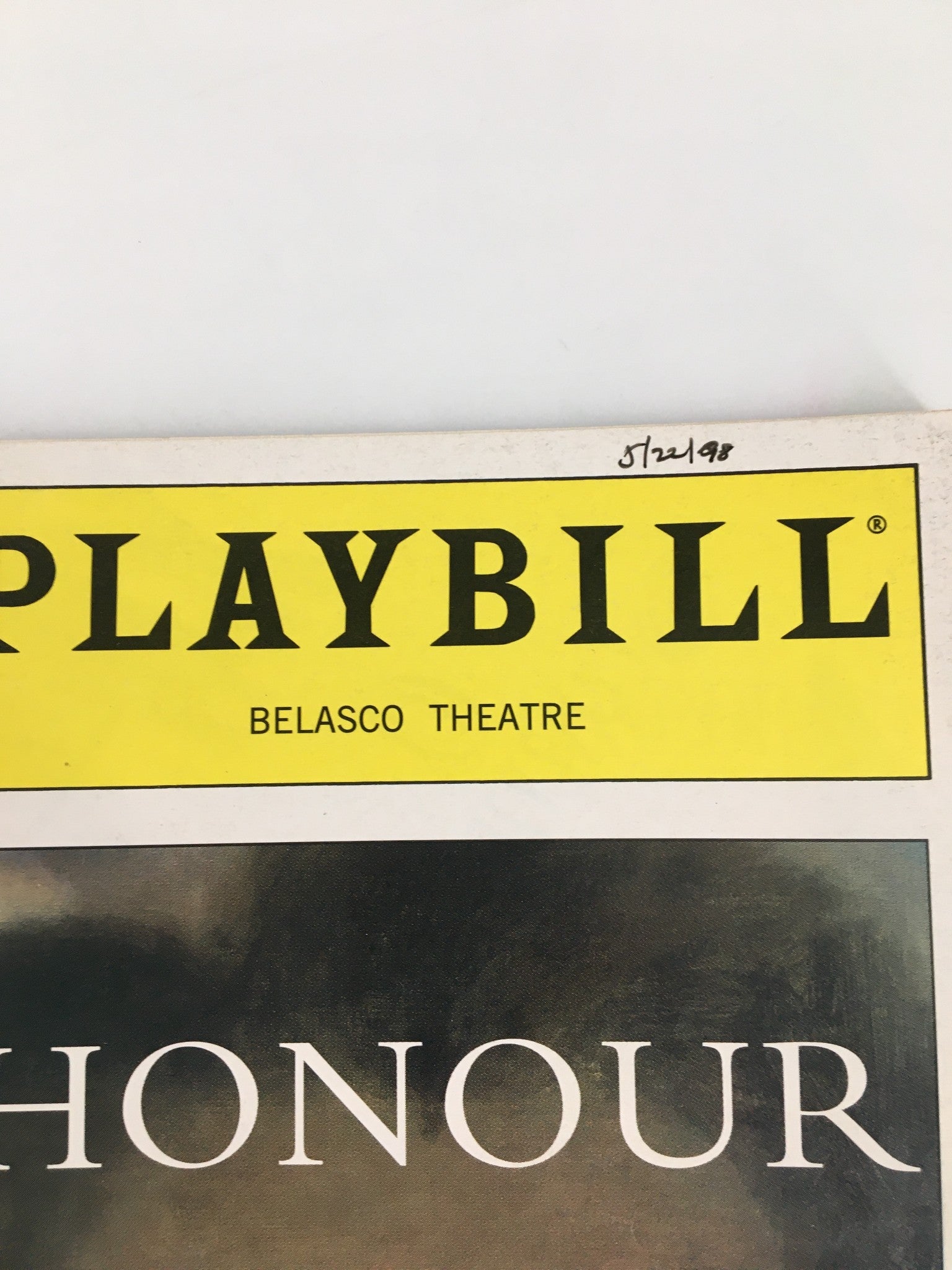 1998 Playbill Belasco Theatre Jane Alexander, Laura Linney in Honour