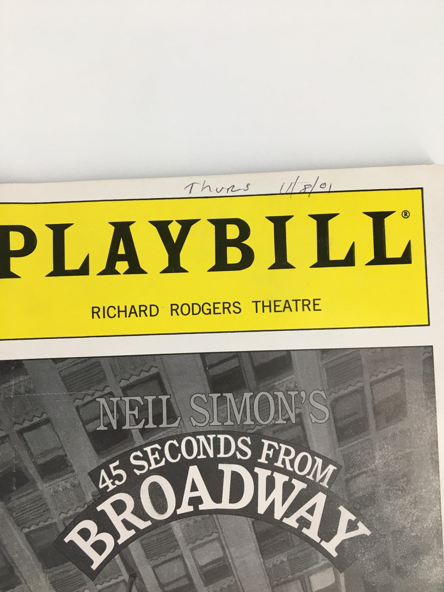 2001 Playbill Richard Rodgers Theatre Lewis Stadlen in 45 Seconds From Broadway