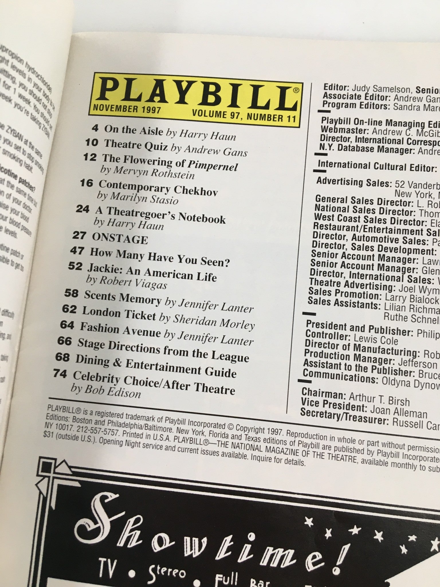 1997 Playbill Playhouse 91 Glenn Fleshler in The Adjustment by Michael T. Folie