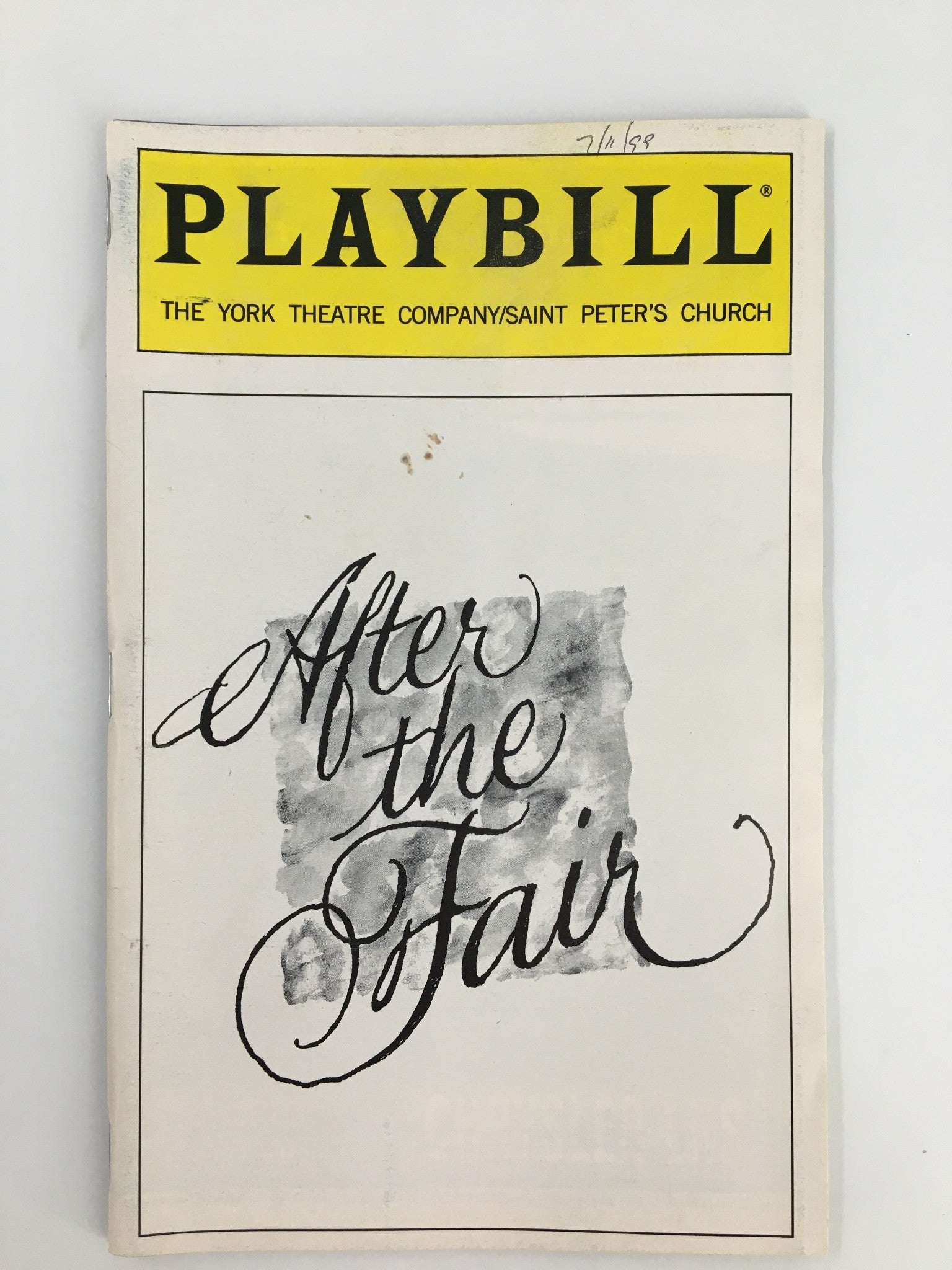 1999 Playbill Theatre at Saint Peters James Ludwig in After the Fair