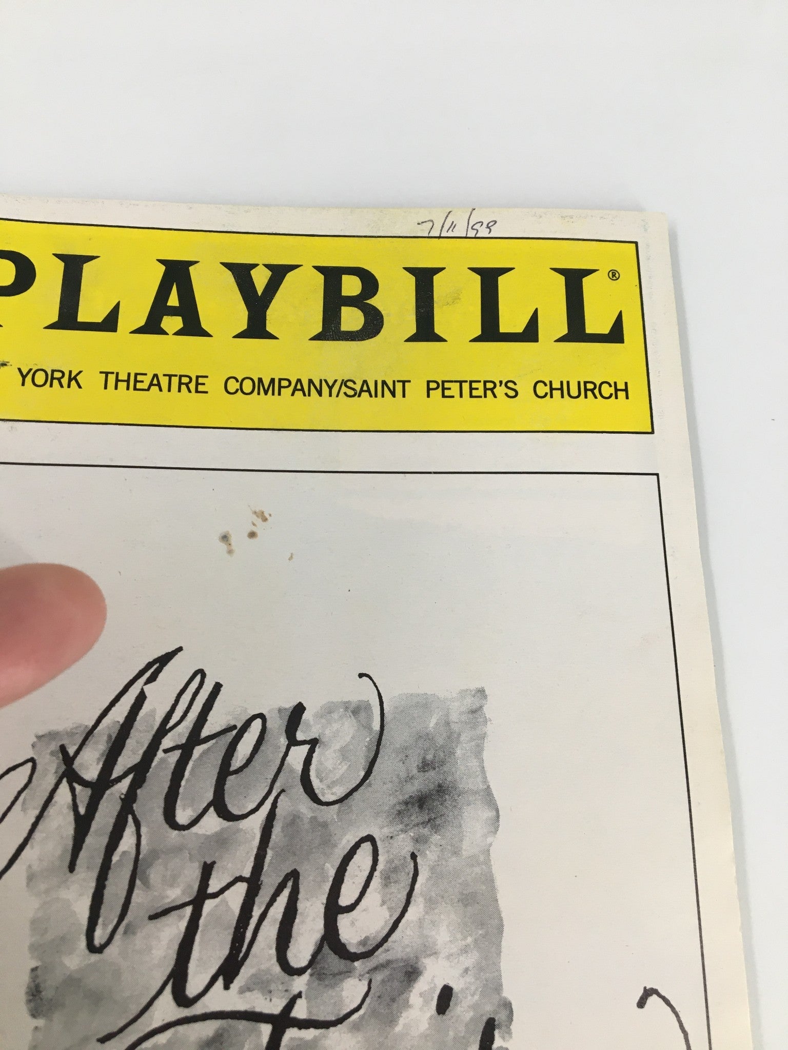 1999 Playbill Theatre at Saint Peters James Ludwig in After the Fair