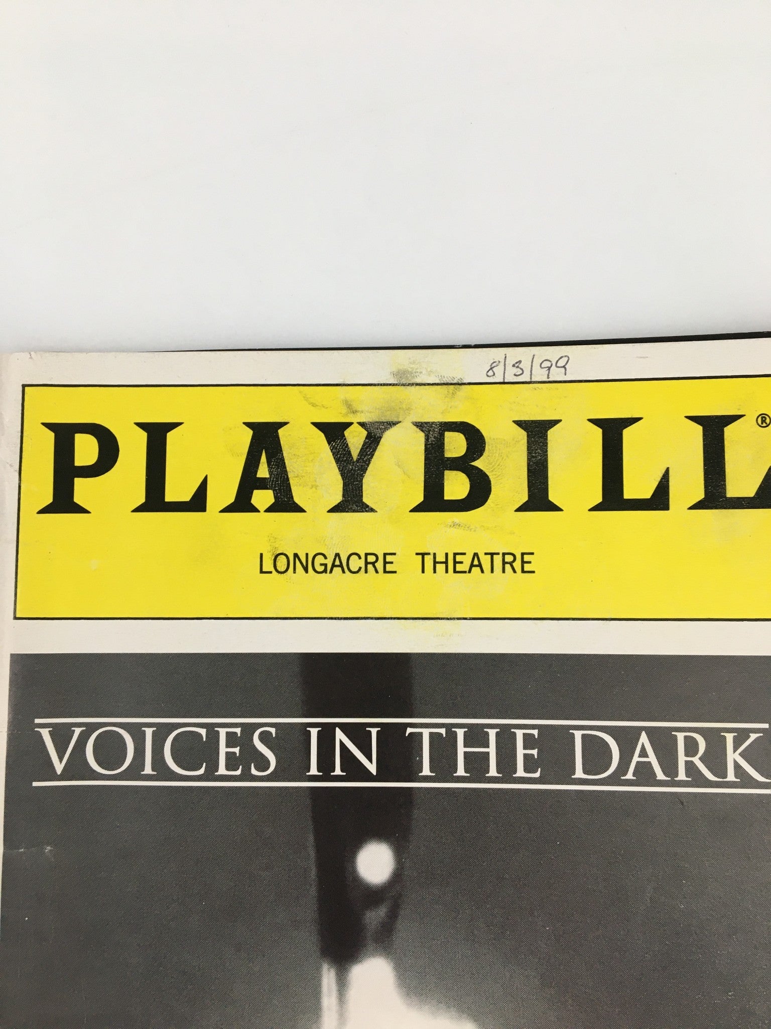 1999 Playbill Longacre Theatre Judith Ivey, John Ahlin in Voices in the Dark