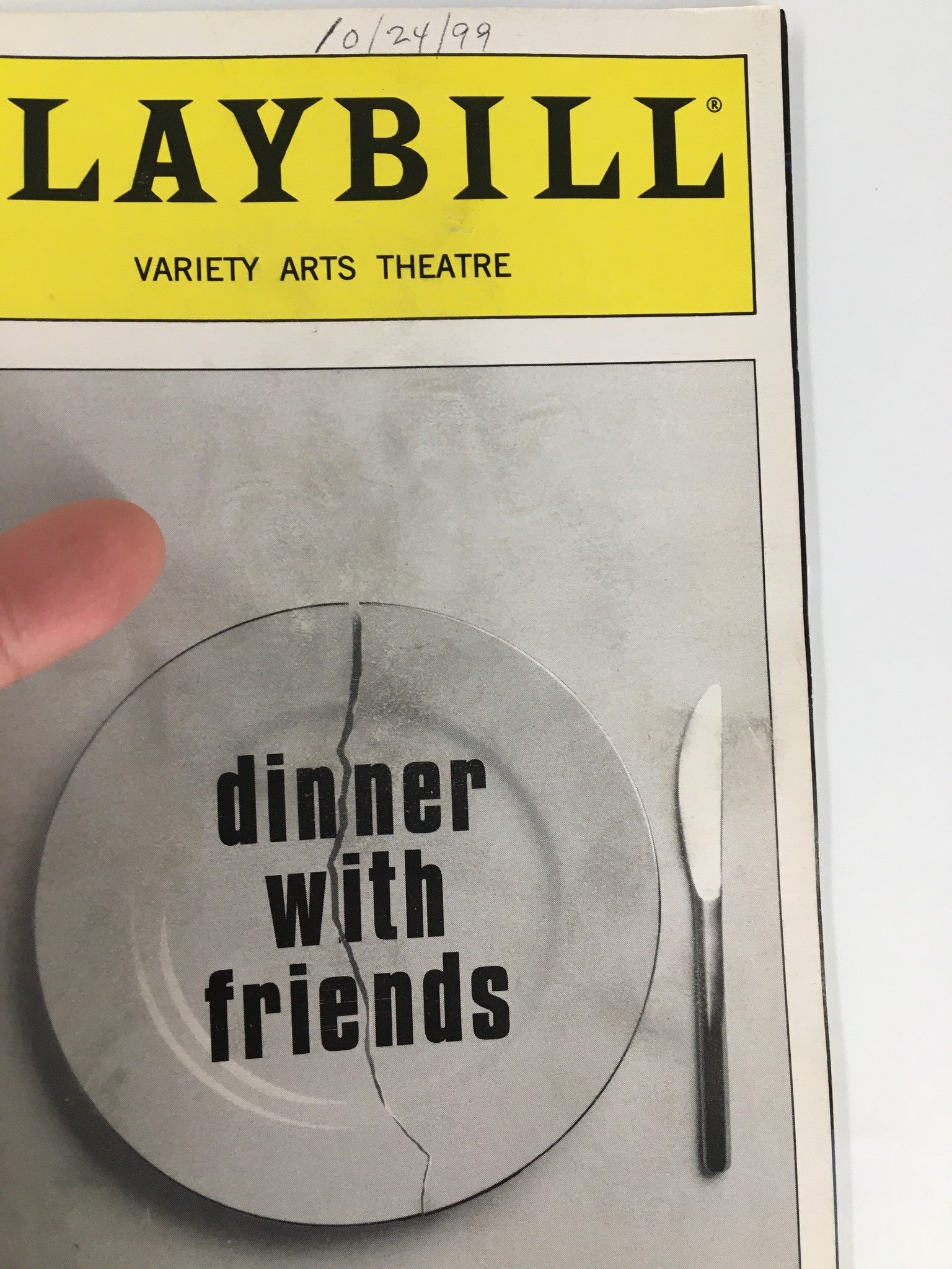 1999 Playbill Variety Arts Theatre Mathew Arkin in Dinner with Friends