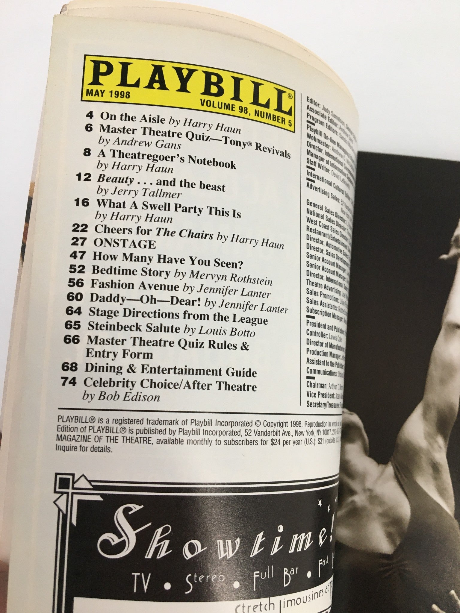 1998 Playbill Theatre Four Mark Blum, Tom Brennan in The Seagull