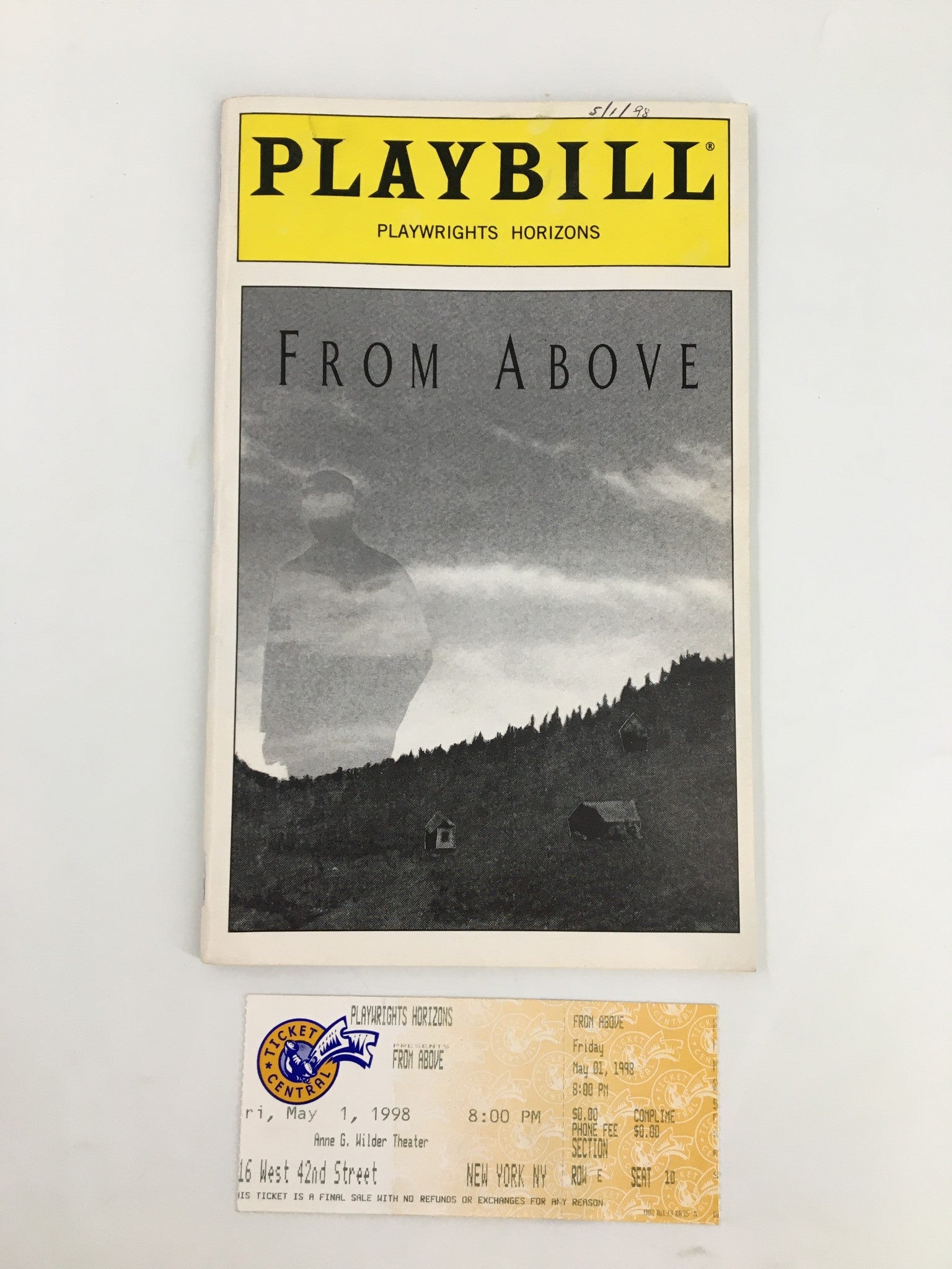 1998 Playbill Playwright Horizons Meg Gibson in From Above by Tom Donaghy