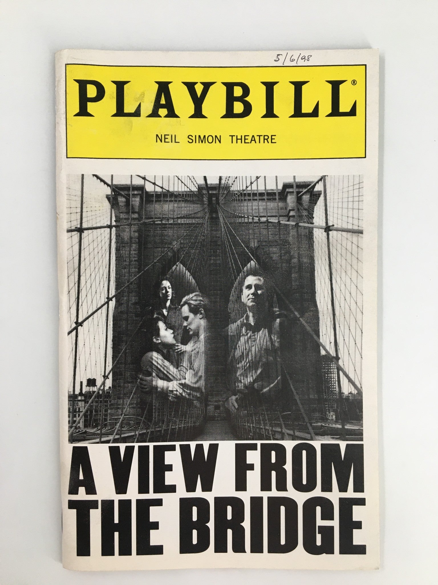 1998 Playbill Neil Simon Theatre Anthony LaPagila in A View From The Bridge