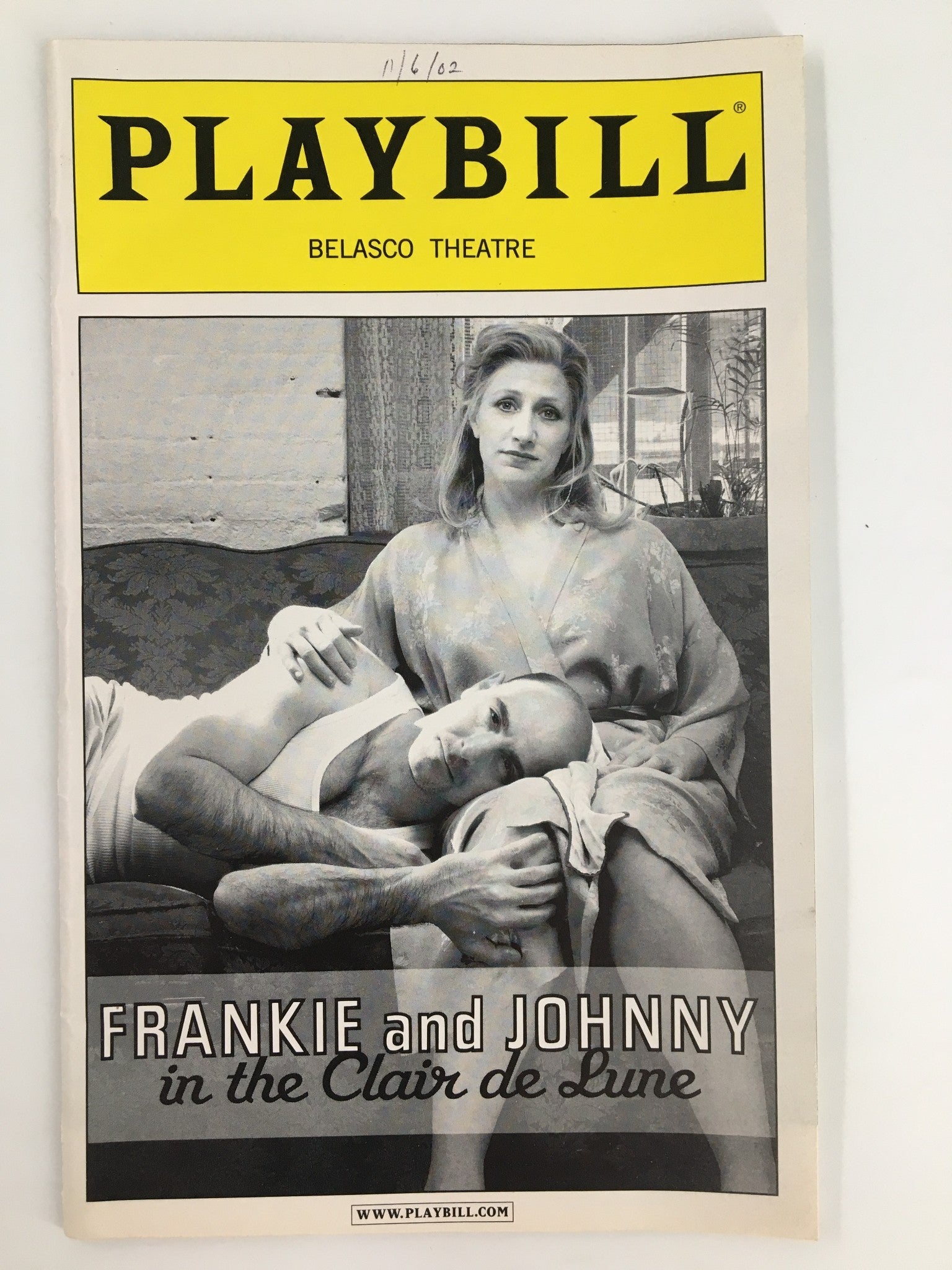 2002 Playbill Belasco Theatre Franky and Johnny in The Clair de Lune