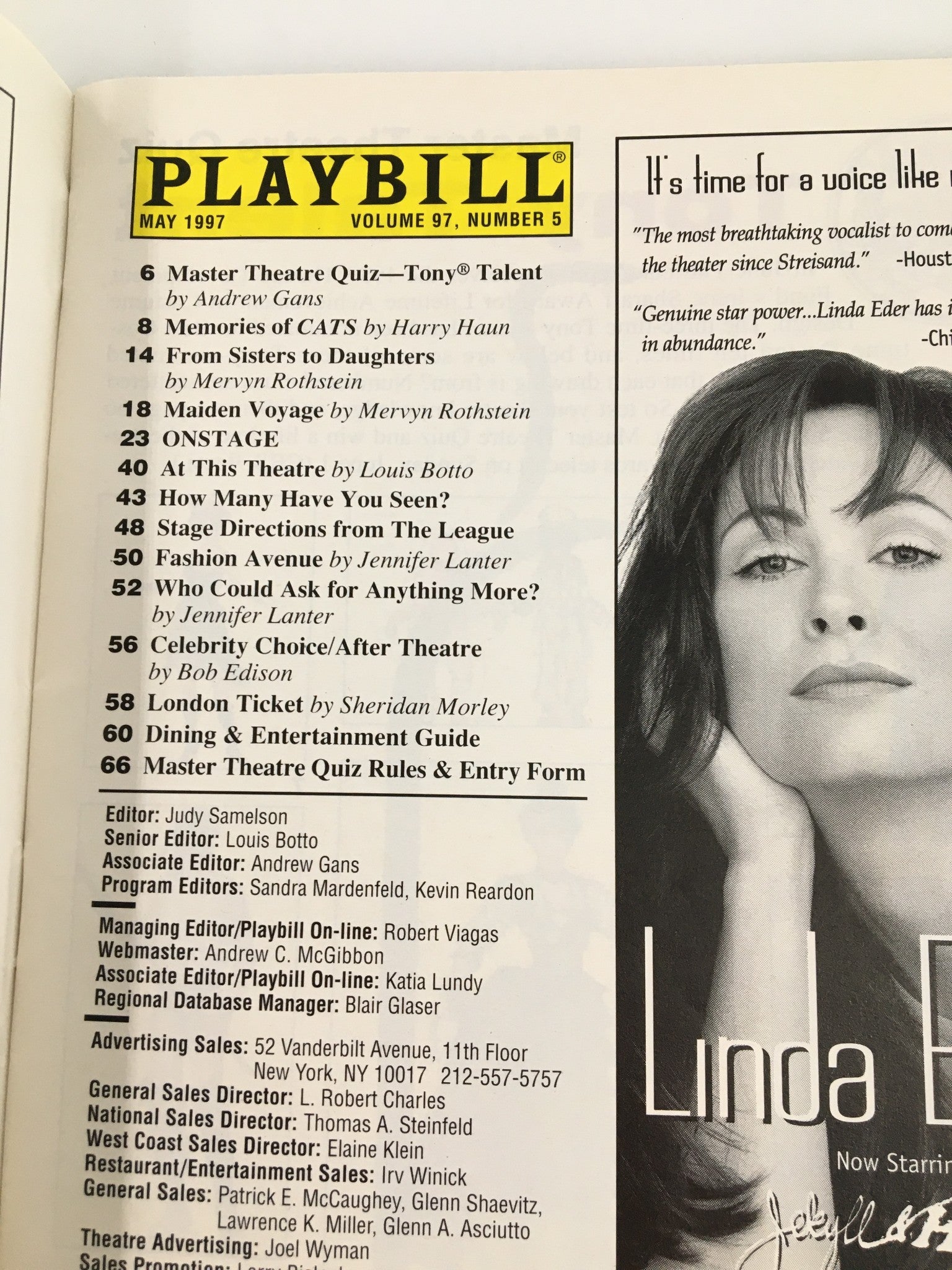 1991 Playbill The Helen Hayes Theatre Paul Rudd in The Last Night of Ballyhoo