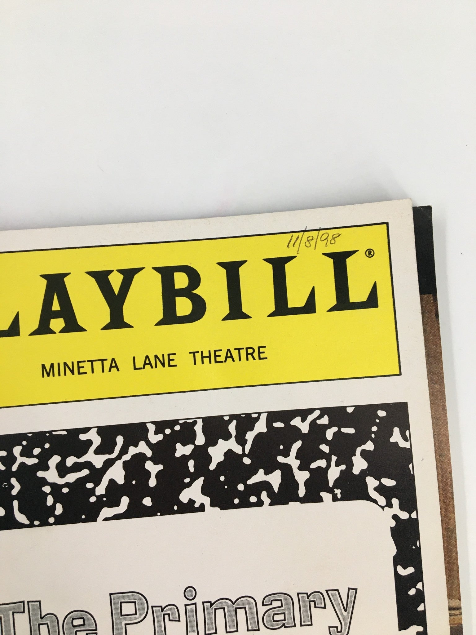 1998 Playbill Minetta Lane Theatre Diane Cheng in The Primary English Class