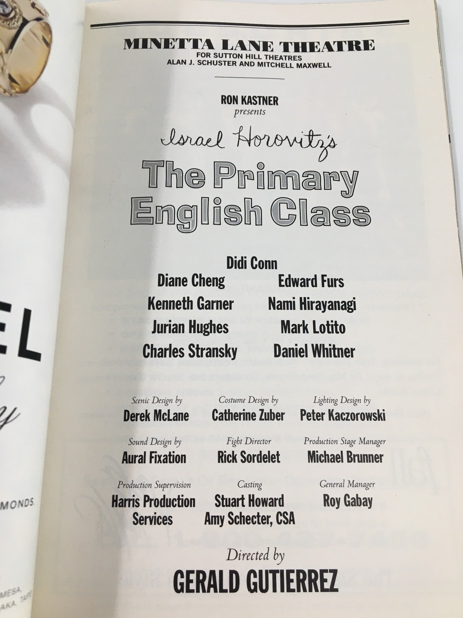 1998 Playbill Minetta Lane Theatre Diane Cheng in The Primary English Class