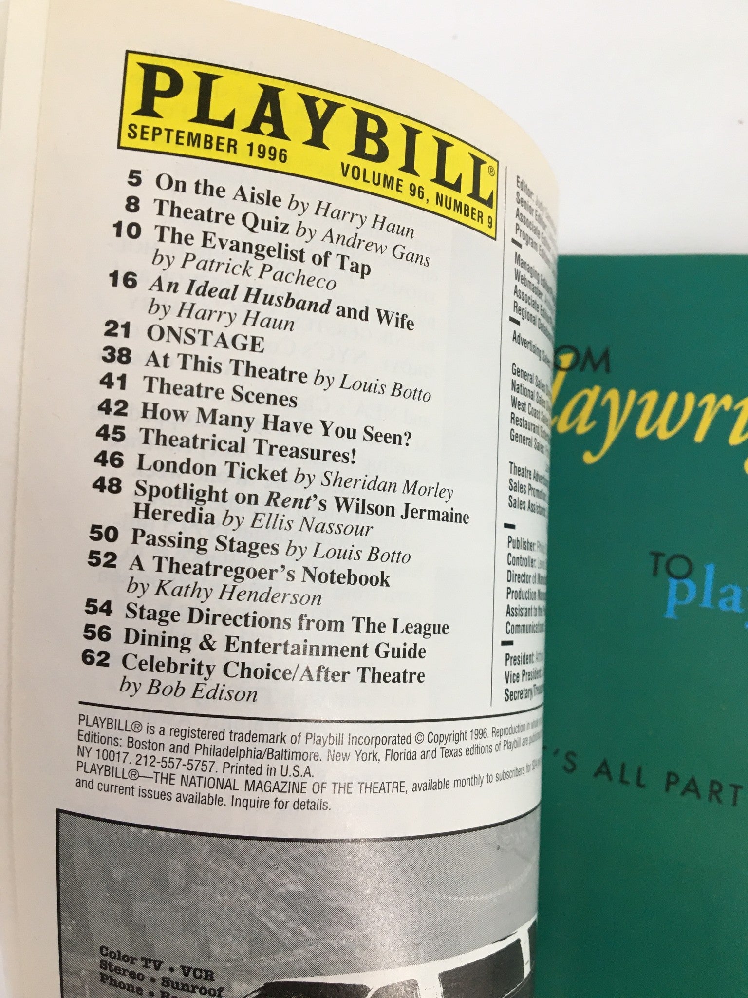 1996 Playbill The American Palace Theatre Michael McGrath in The Cocoanuts