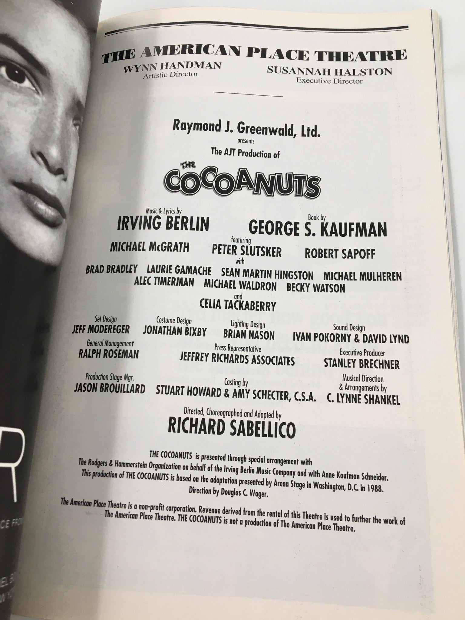 1996 Playbill The American Palace Theatre Michael McGrath in The Cocoanuts