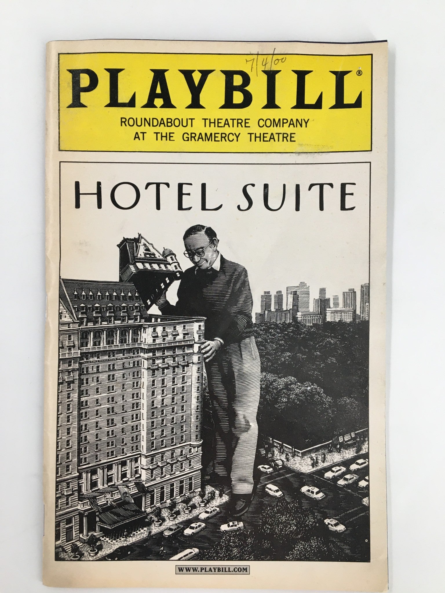 2000 Playbill Gramercy Theatre Helen Carey, Randy Graff in Hotel Suite