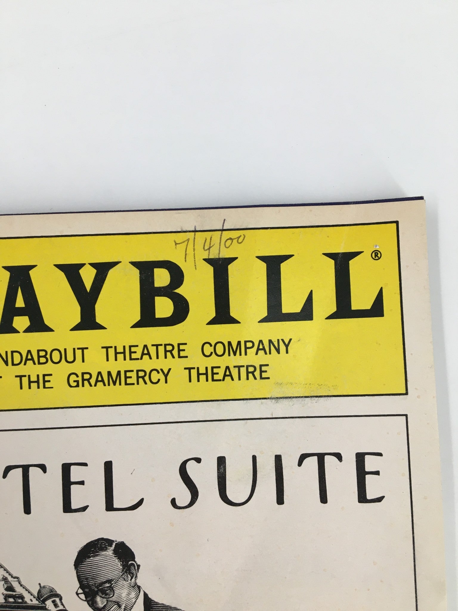 2000 Playbill Gramercy Theatre Helen Carey, Randy Graff in Hotel Suite