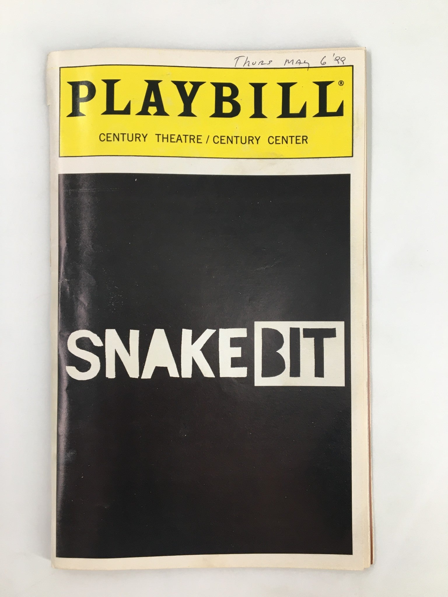 1999 Playbill Century Theatre David Alan Basche, Jodie Markell in Snakebit