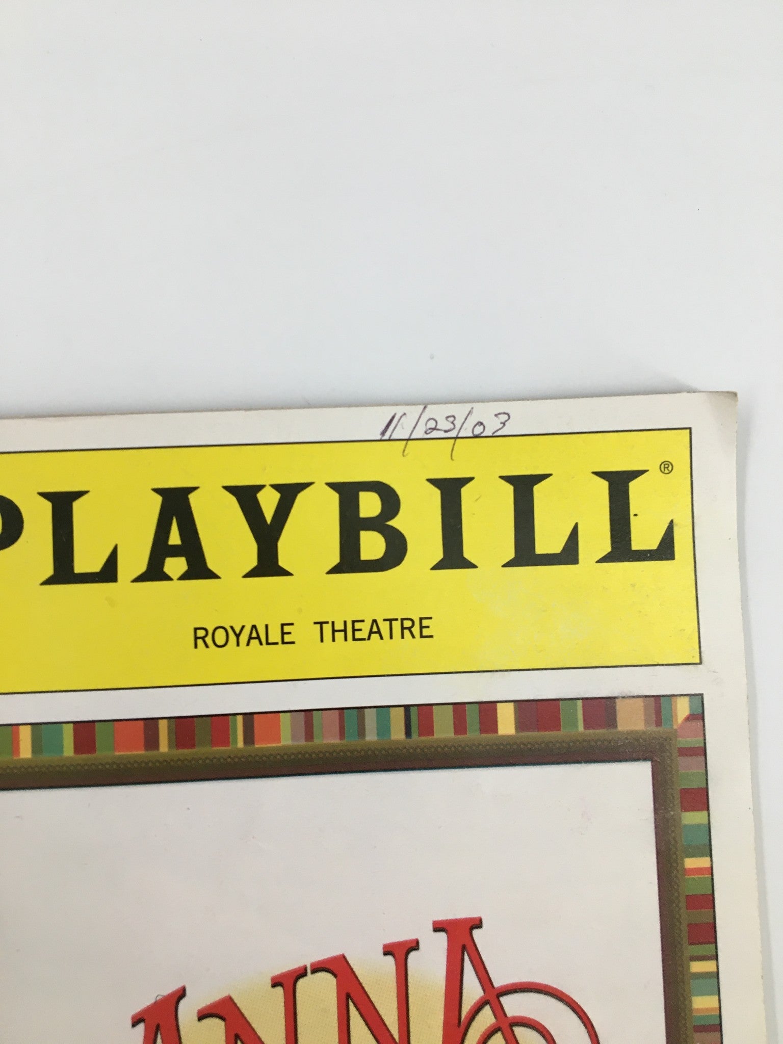 2003 Playbill Royale Theatre Jimmy Smits, Priscilla Lopez in Anna in the Tropics