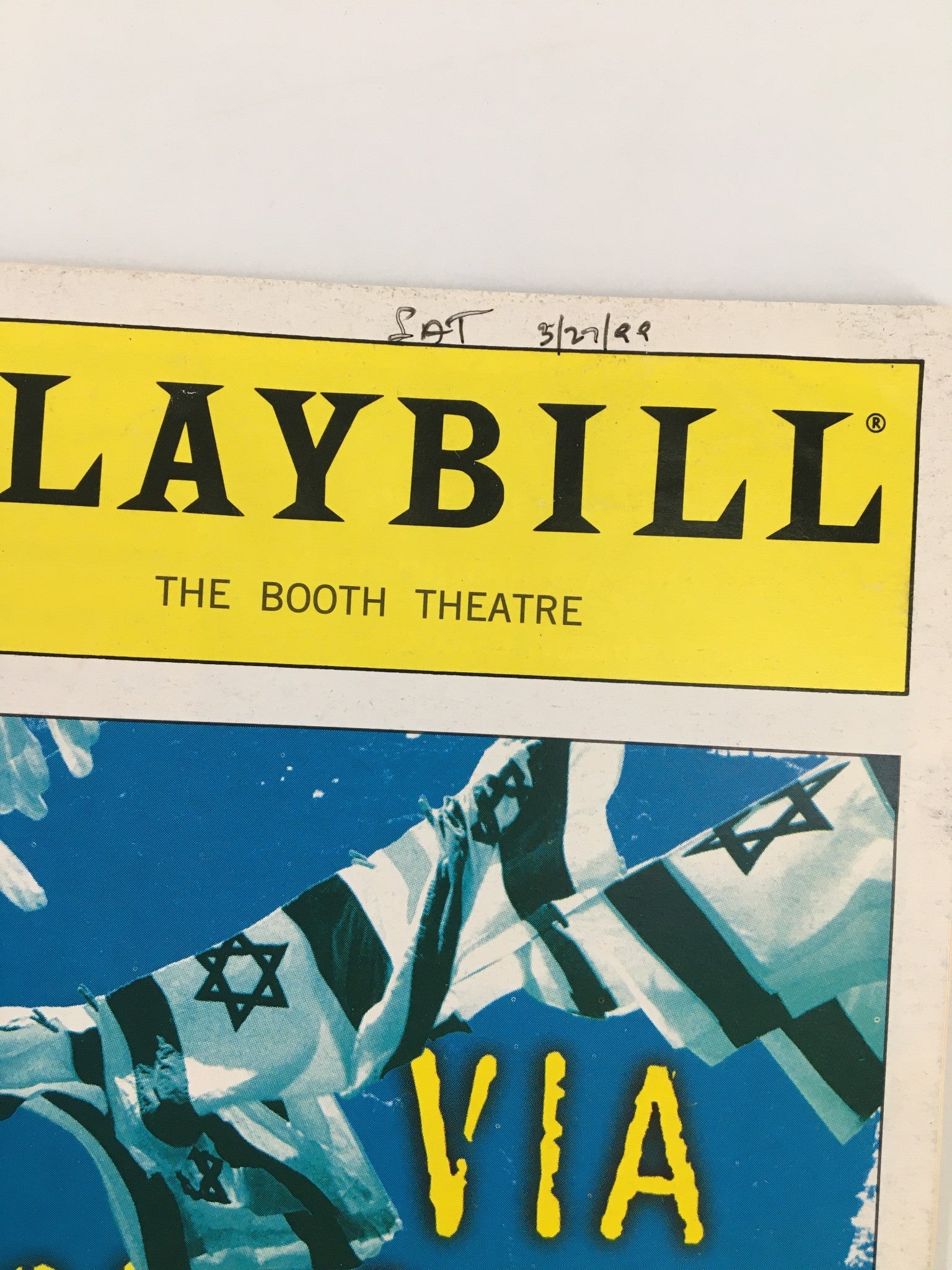 1999 Playbill Booth Theatre David Hare in Via Dolorosa by Stephen Dalry