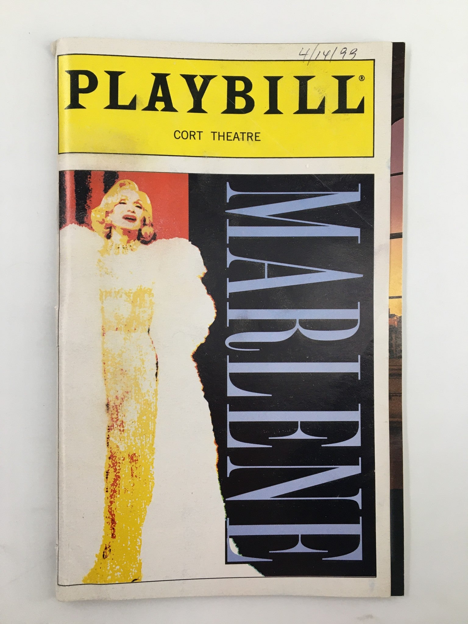 1999 Playbill Cort Theatre Sian Phillips, Margaret Whitton in Marlene