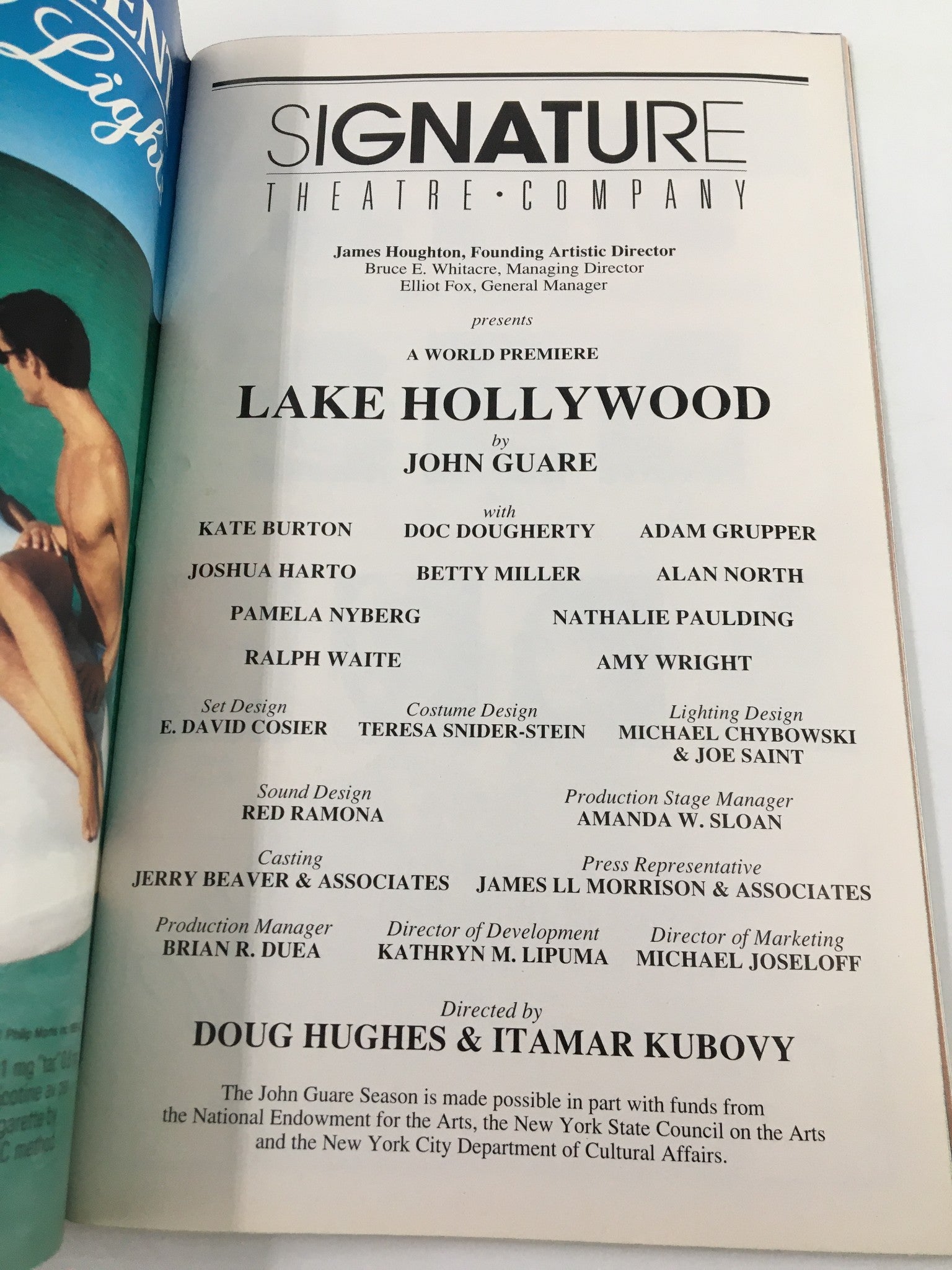 1999 Playbill Signature Theatre Company Kate Burton in Lake Hollywood