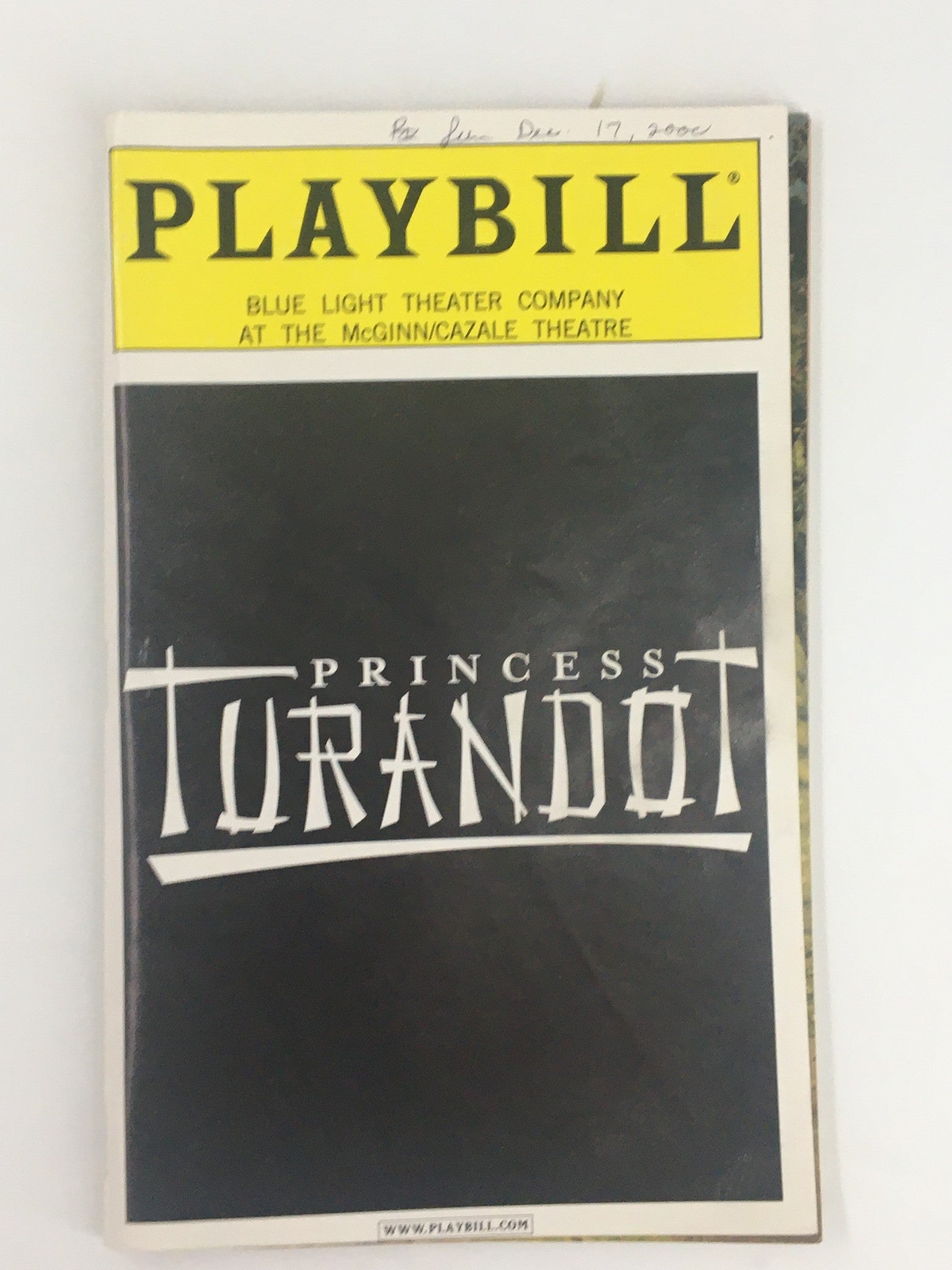 2000 Playbill Blue Light Theatre Co. Princess Turandot by Darko Tresnjak