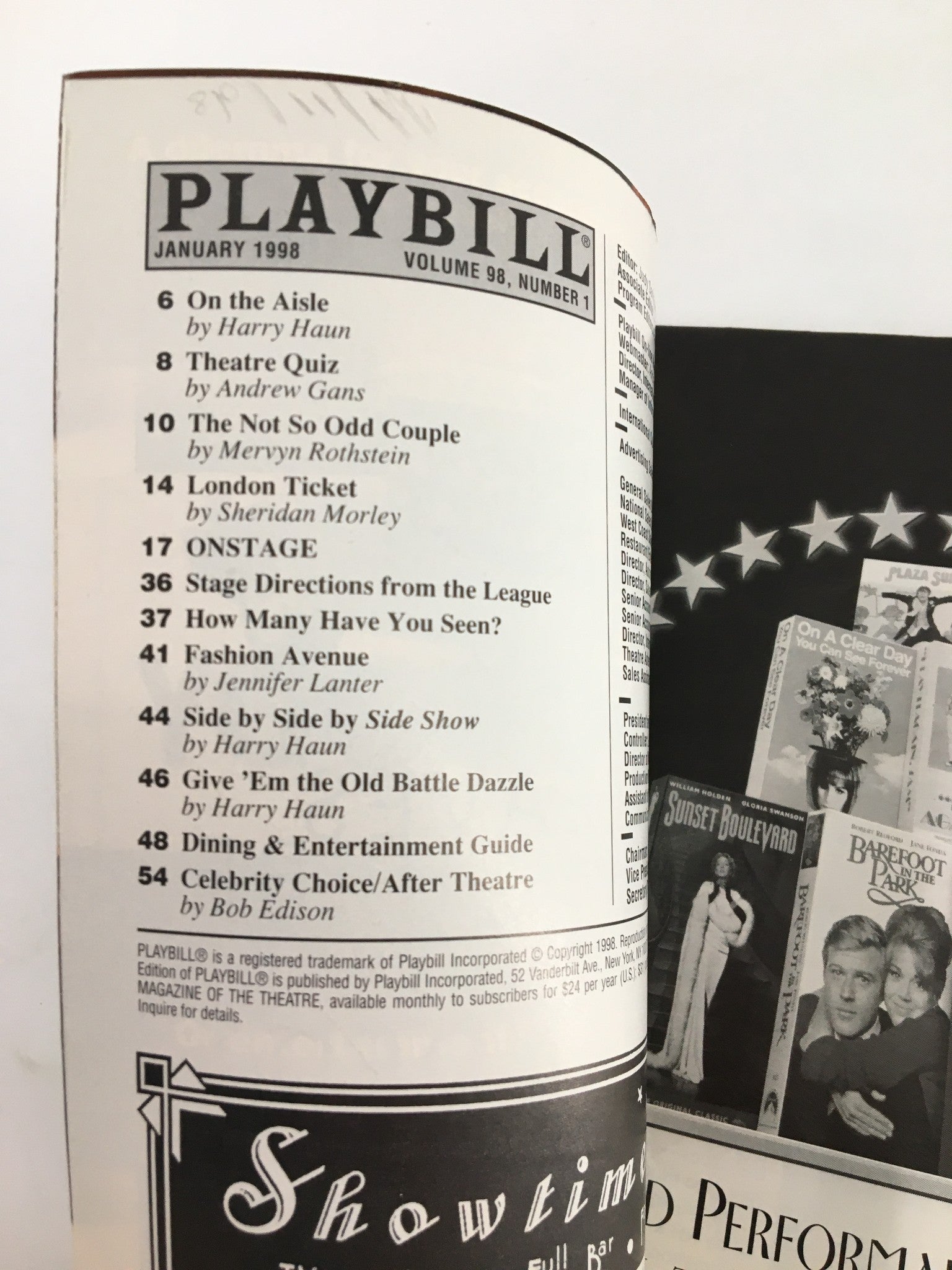 1998 Playbill Atlantic Theater Company Chris Bauer, Jordan Lage in Mojo