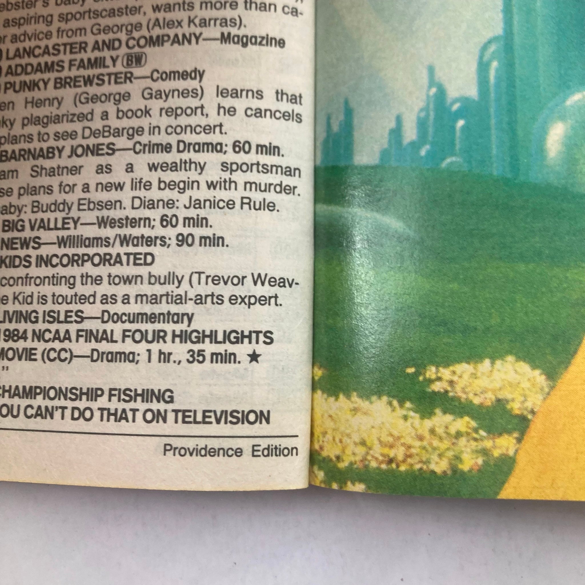 Inside page of TV Guide Magazine March 25 1989 showing programming listings and features from the Providence Edition, showcasing classic shows and a glimpse of TV history.