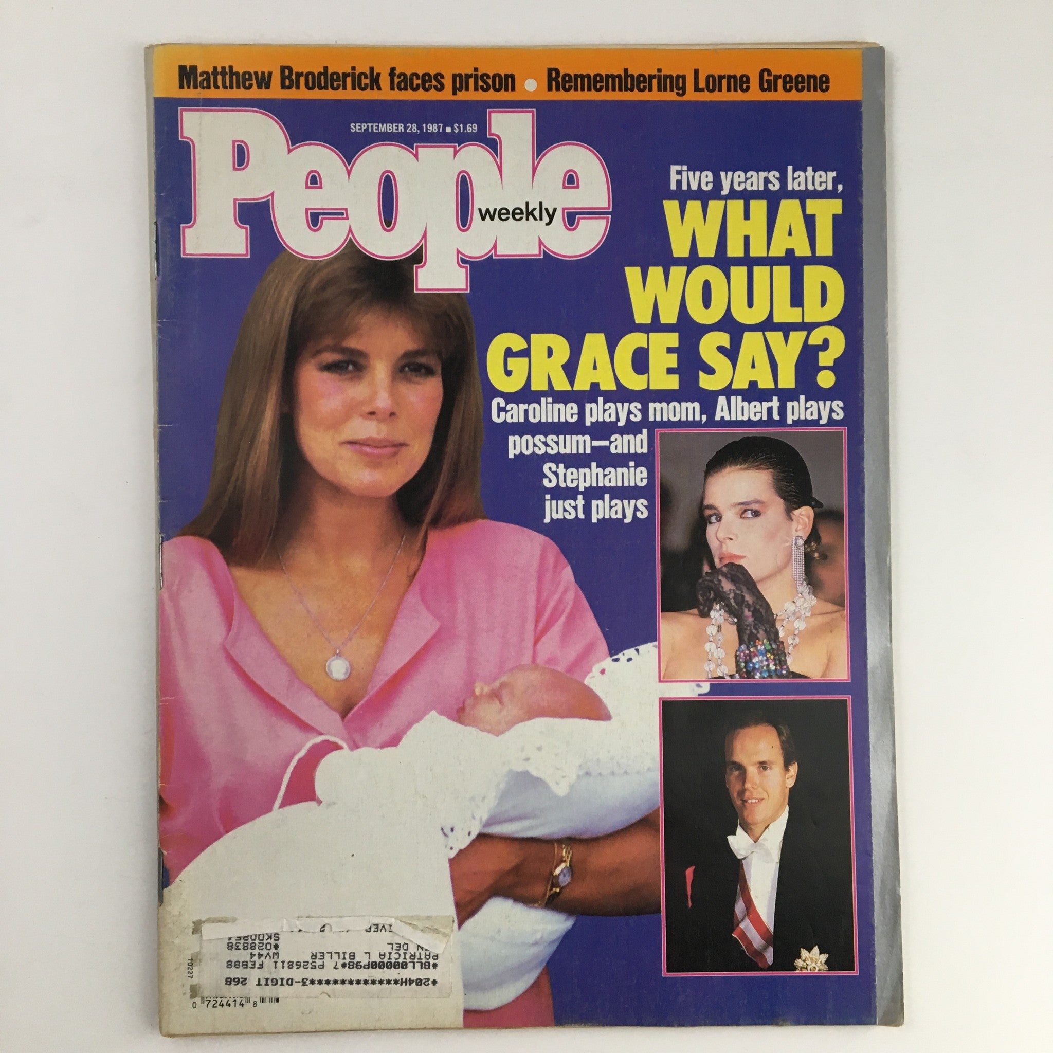 People Weekly Magazine September 28 1987 Caroline, Albert and Stephanie Plays