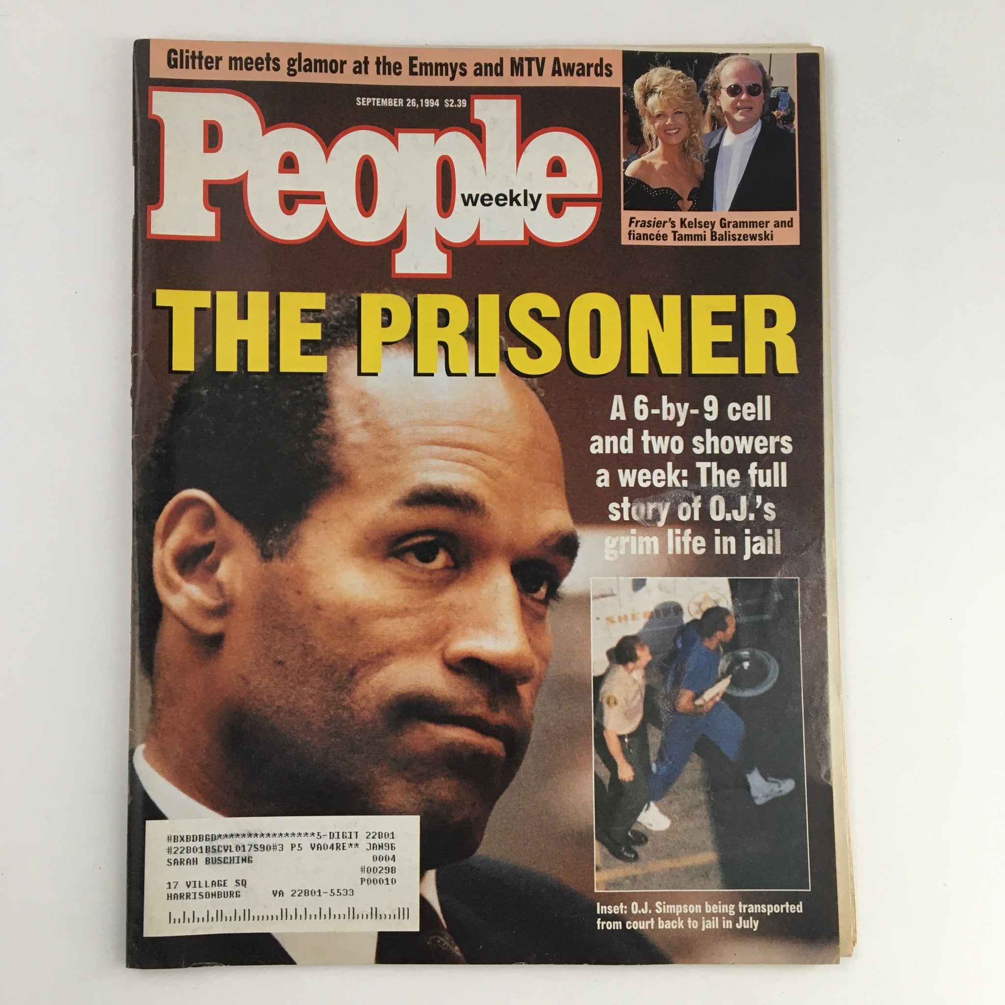 People Weekly Magazine September 26 1994 O.J. Simpson Story of Grim Life in Jail