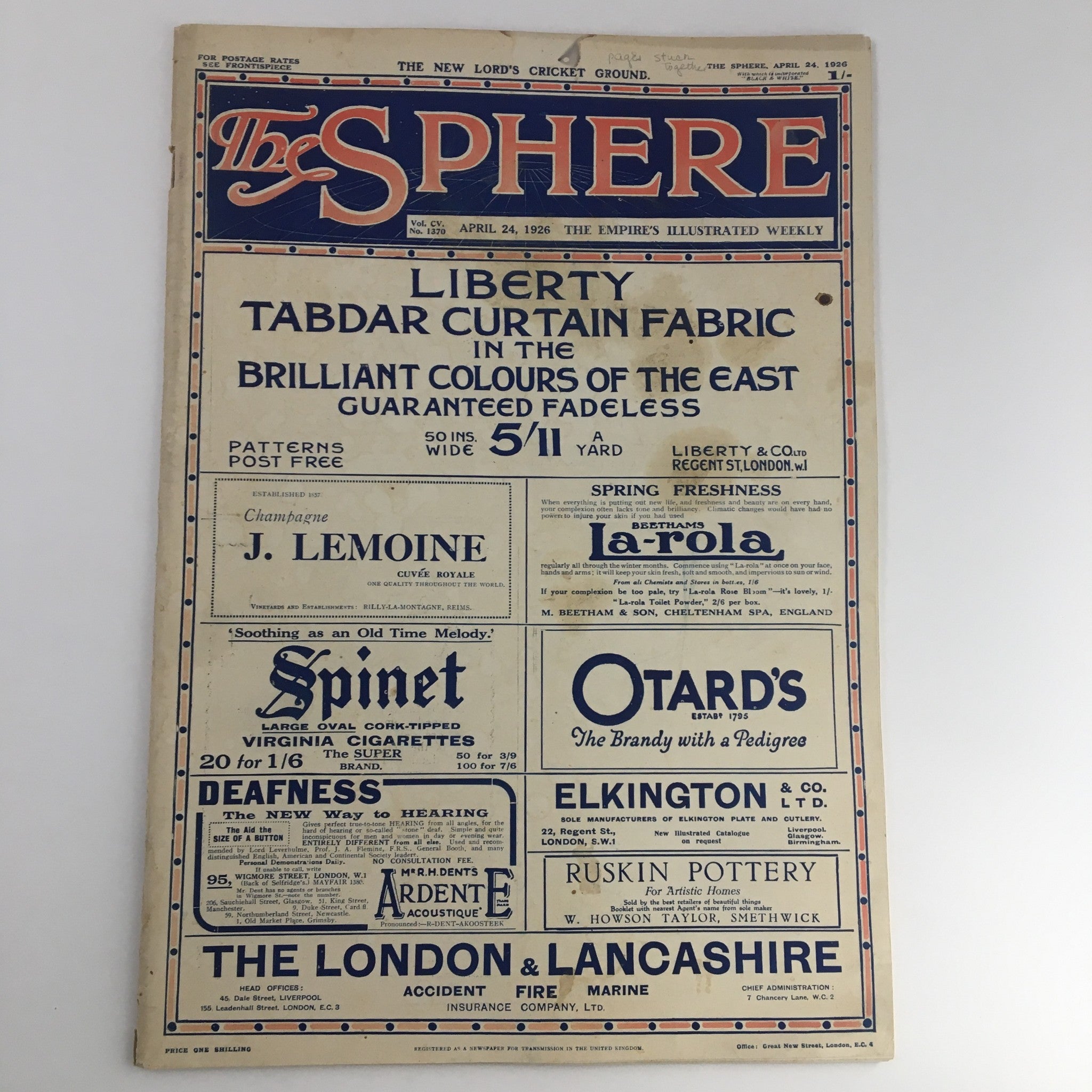 The Sphere Newspaper April 24 1926 The Duke & Duchess of York Birth of Daughter