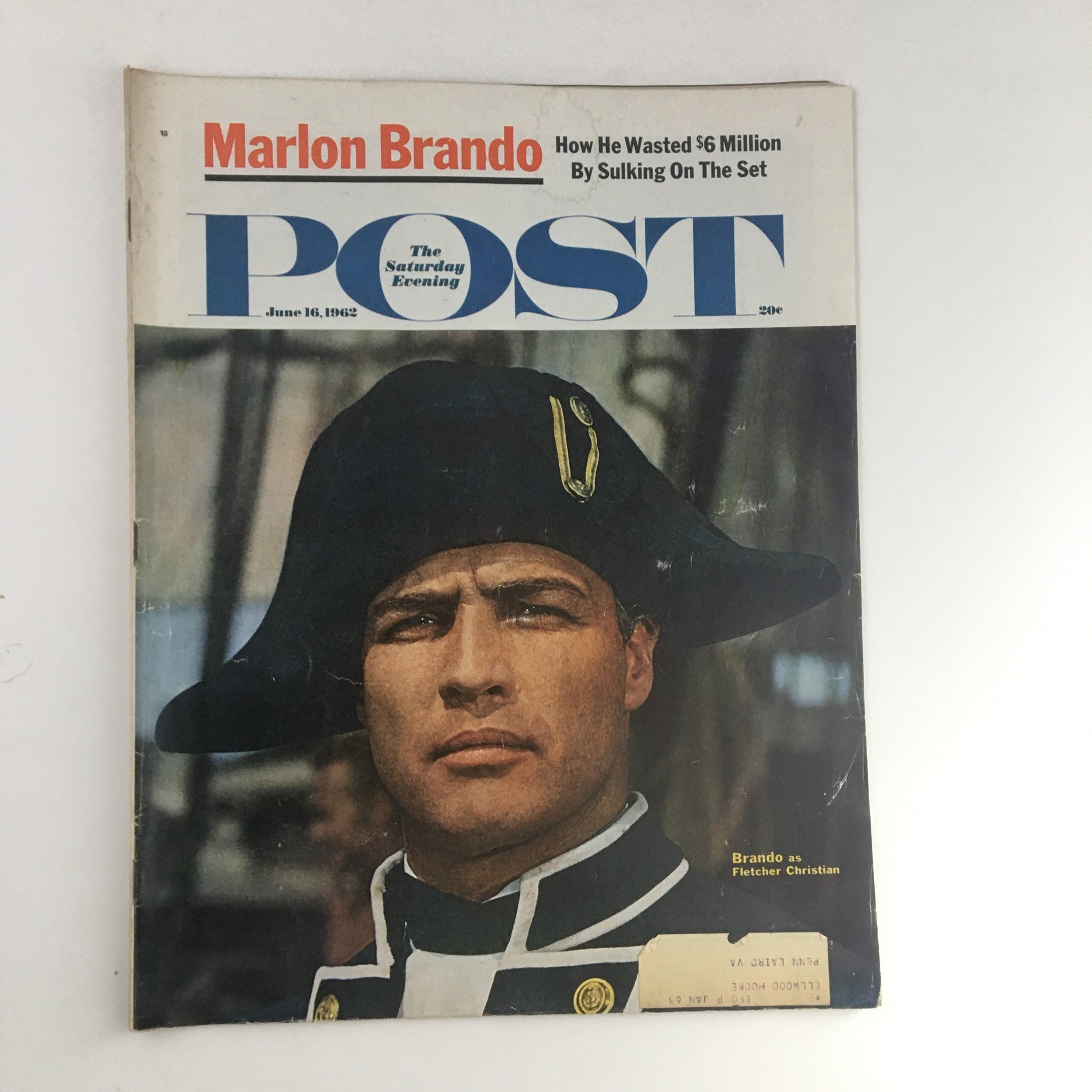 The Saturday Evening Post June 6 1962 Actor Marlon Brando as Fletcher Christian