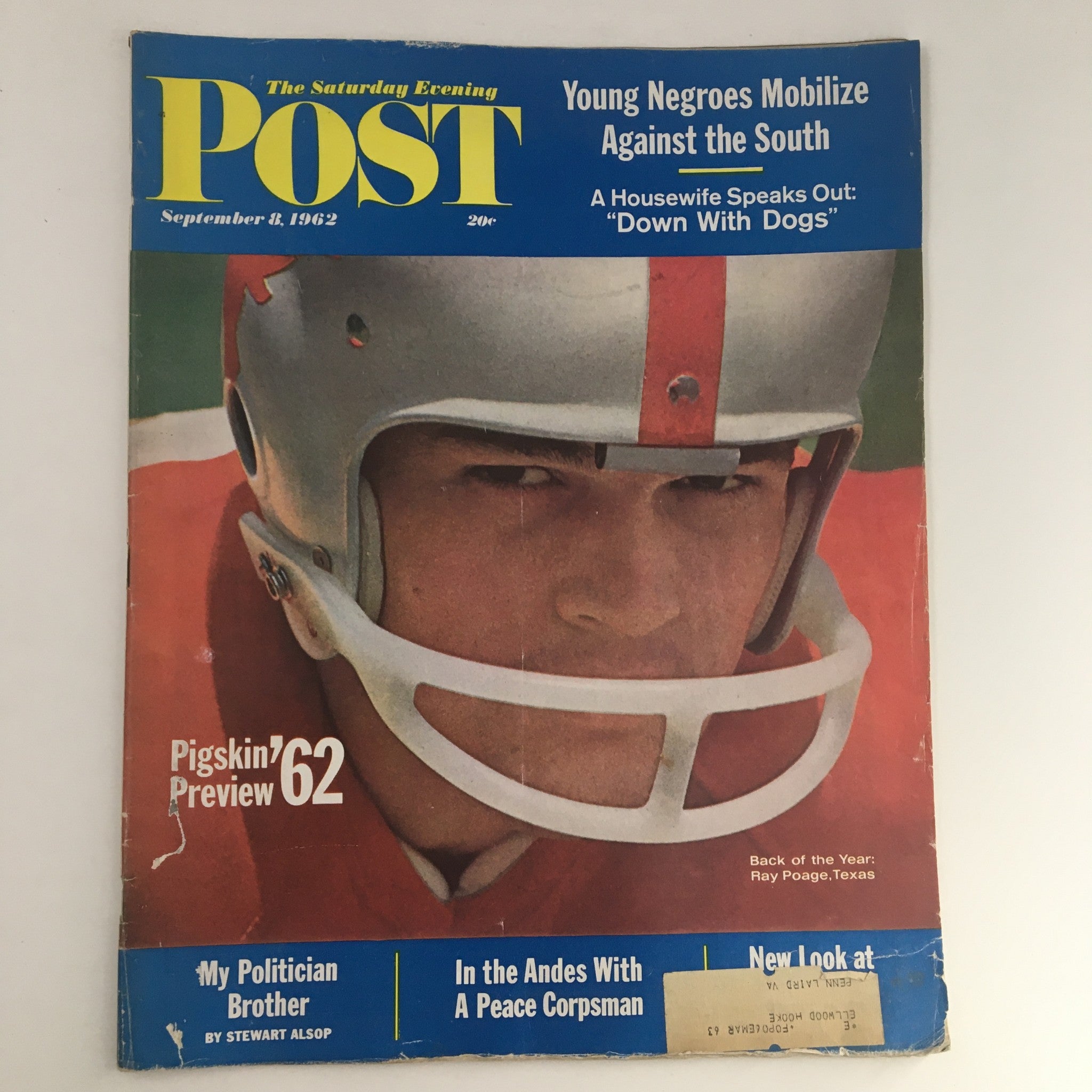 The Saturday Evening Post September 8 1962 Ray Poage Texas Back of the Year