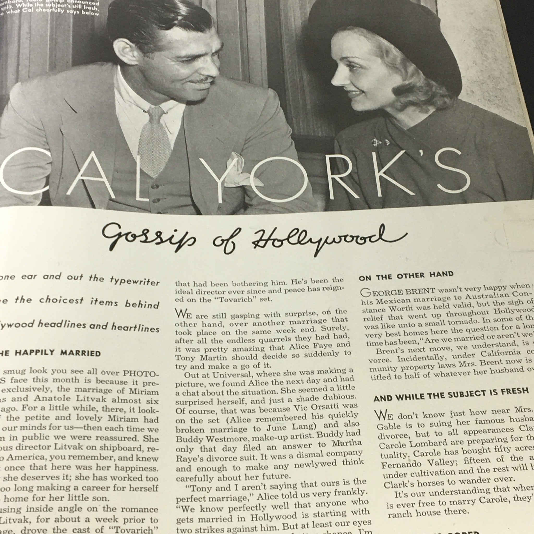 VTG Photoplay Magazine December 1937 - Hollywood gossip featuring Clark Gable and actress, showcasing insights from classic cinema.